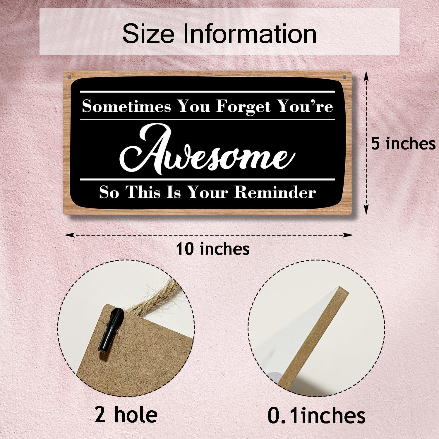 Sometimes You Forget You’re Awesome Encouragement – Letrero colgante de madera, decoración de pared para puerta delantera, placa de madera para casa