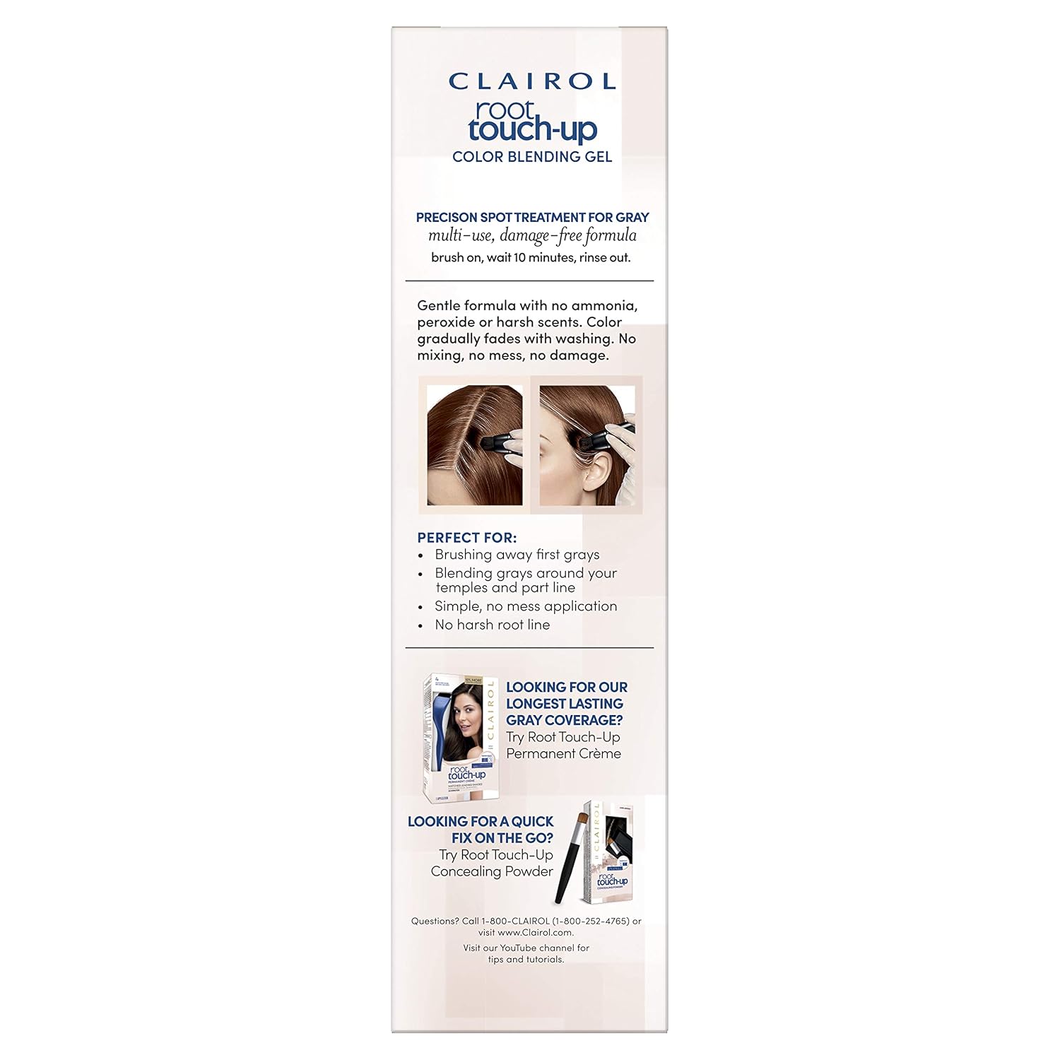 Clairol Root Touch-Up – Gel de mezcla de color semipermanente para el cabello, rojo caoba 5R, paquete de 2