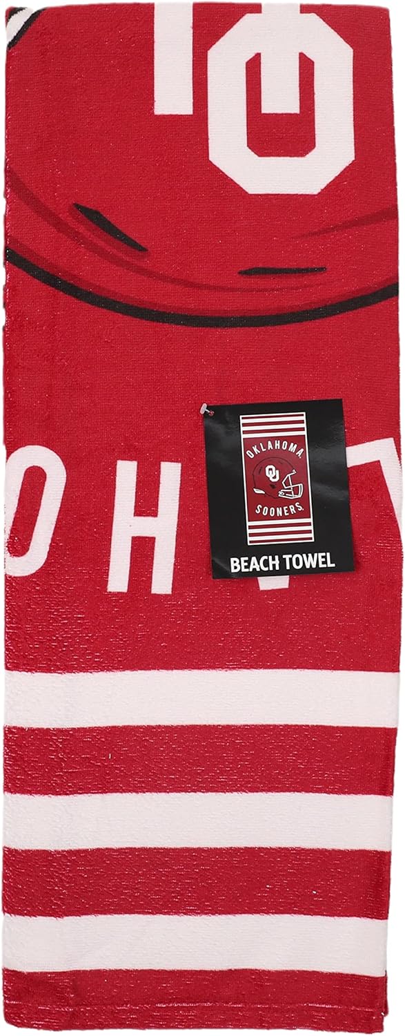Northwest NCAA Stripes – Toalla de playa, 30 x 60 pulgadas, Oklahoma Sooners