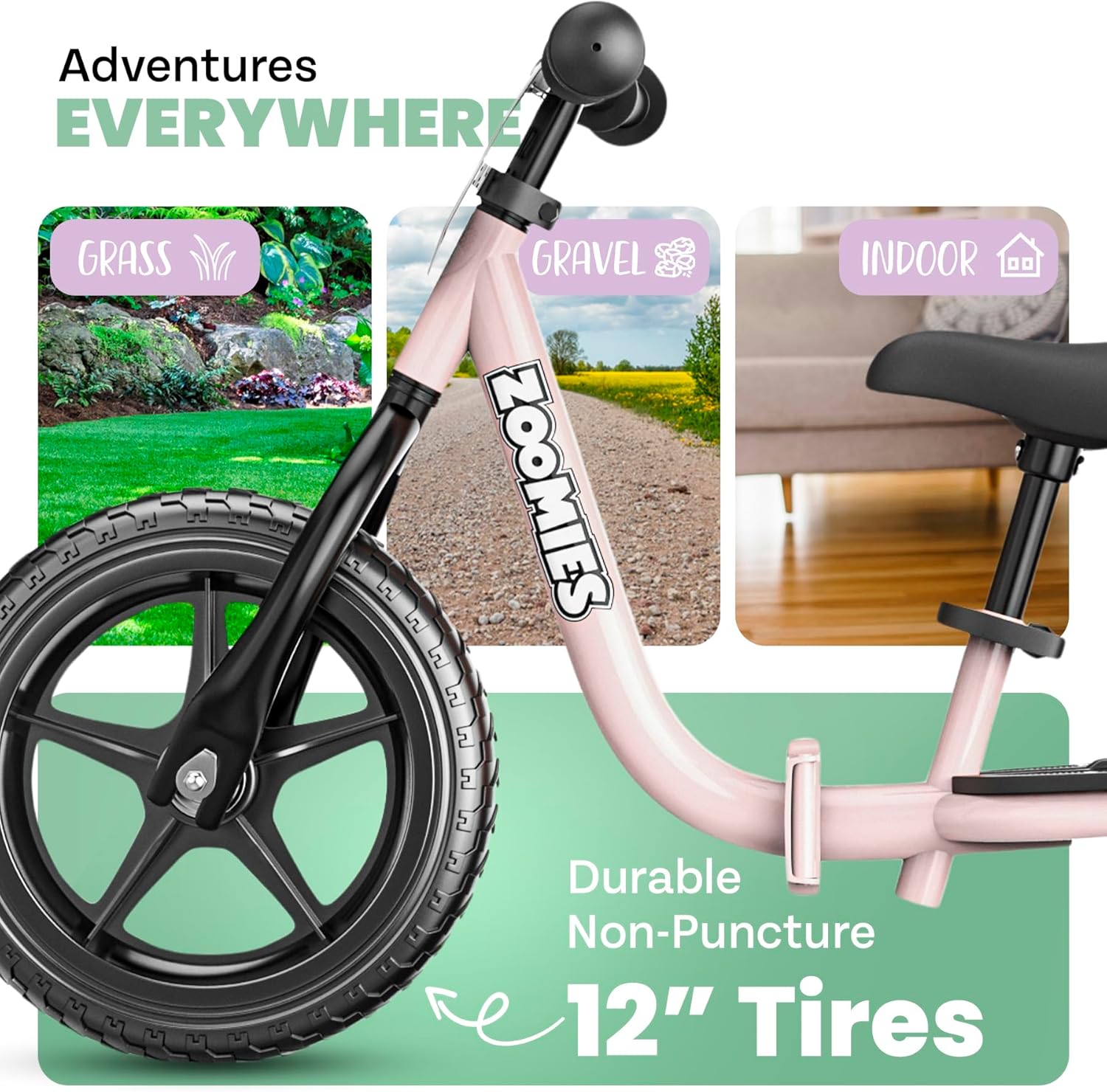 Bicicleta de equilibrio plegable de 12 pulgadas para niños de 2 a 5 años, plegable, fácil de llevar sobre la marcha, con correa de transporte
