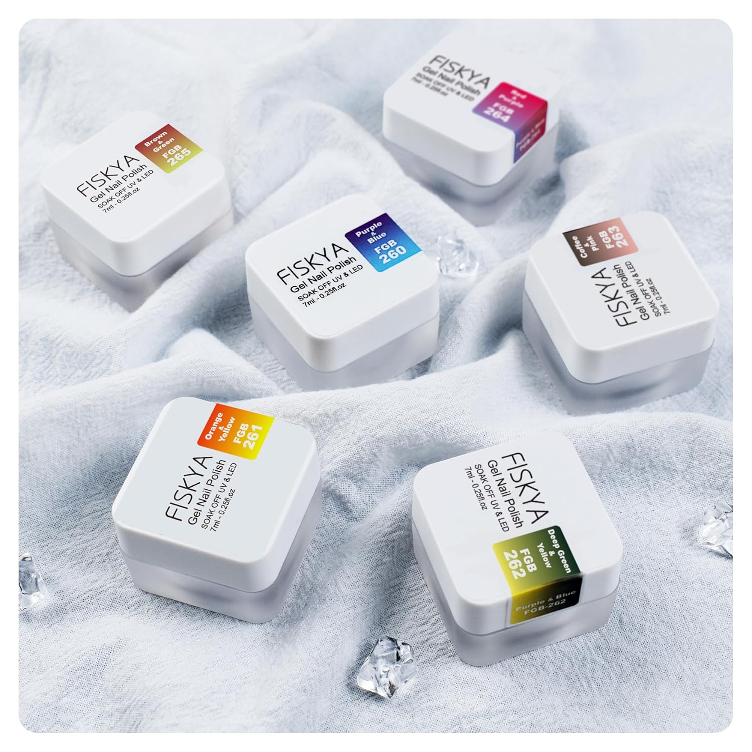 Juego de esmaltes de uñas de gel que cambian de temperatura, 6 colores, esmalte de gel UV LED, arte de uñas, manicura casera con cepillo de doble