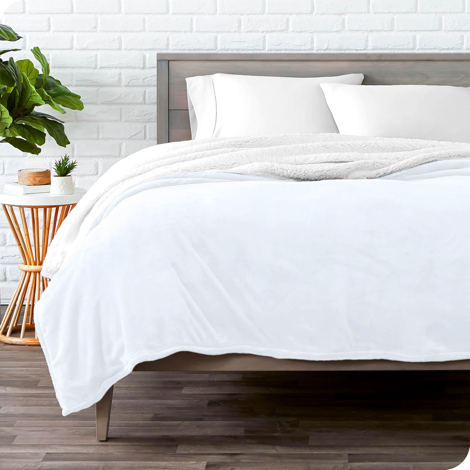 Bare Home Manta de forro polar Sherpa – Manta matrimonialQueen – Manta para cama, sofá, camping y viajes – Cálida y ligera – Manta de felpa