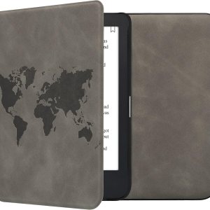 kwmobile Funda compatible con Kobo Clara 2E Tolino Shine 4 – Funda para lector electrónico – Travel Outline Grey kwmobile Funda compatible con Kobo Clara 2E Tolino Shine 4 – Funda para lector electrónico – Travel Outline Grey