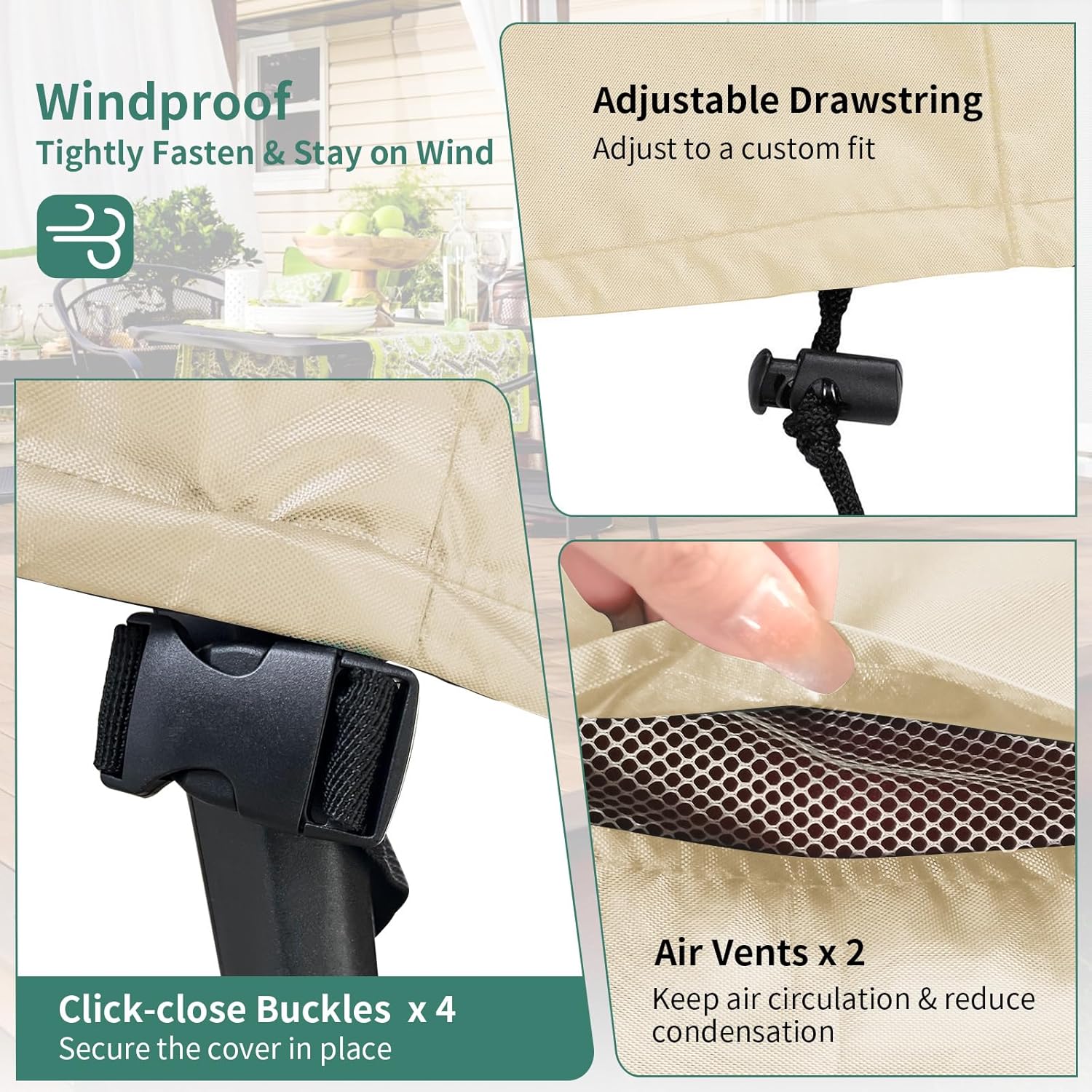 Funda impermeable para muebles de exterior, fundas para muebles de patio, funda modular resistente 500D para exteriores, protección para todo tipo