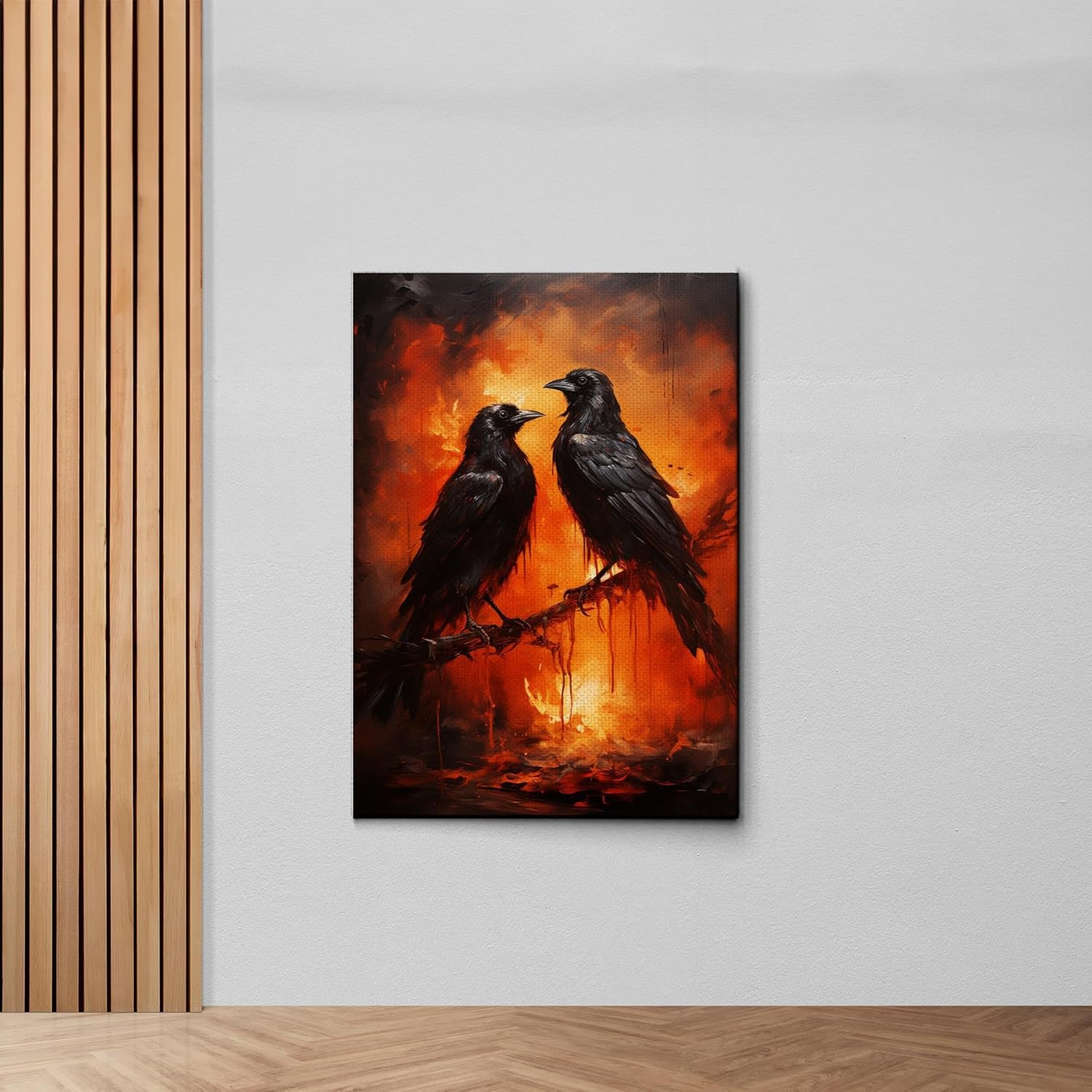 Lustrous Art Print, Two Mirrored Crows Circling In Surreal Sky, Crow Prints, Crow Art, Crow Artwork, Crow Art Print, Crow Art Canvas, Canvas Prints,