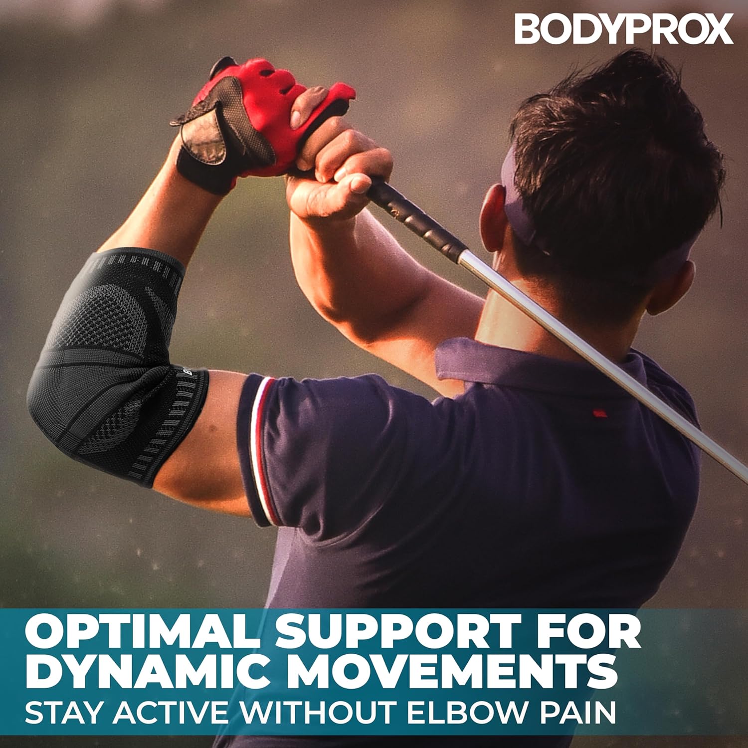 Bodyprox Manga de compresión de codo  Soporte mejorado para codo de tenis, codo de golfista y dolor general de codo  Transpirable, ajuste cómodo,