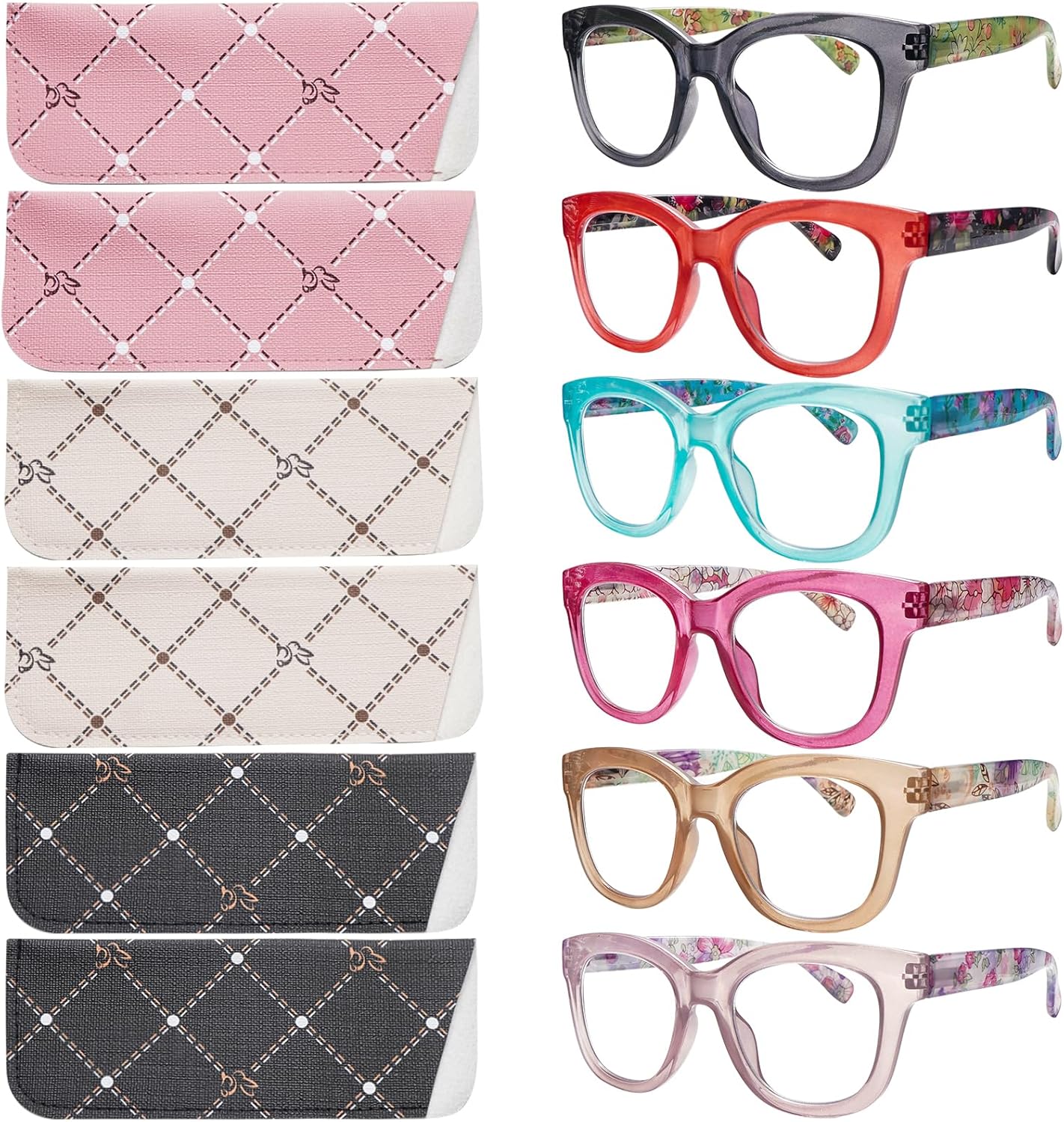 MAEOWN Oprah Style – Gafas de lectura para mujer, bloqueo de luz azul, paquete de 6 lentes para lectura de computadora, lentes de calidad de moda