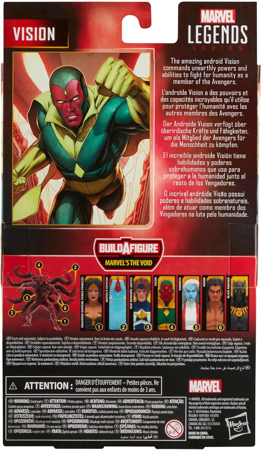 Marvel Legends Series Vision, Comics Figura de acción coleccionable de 6 pulgadas