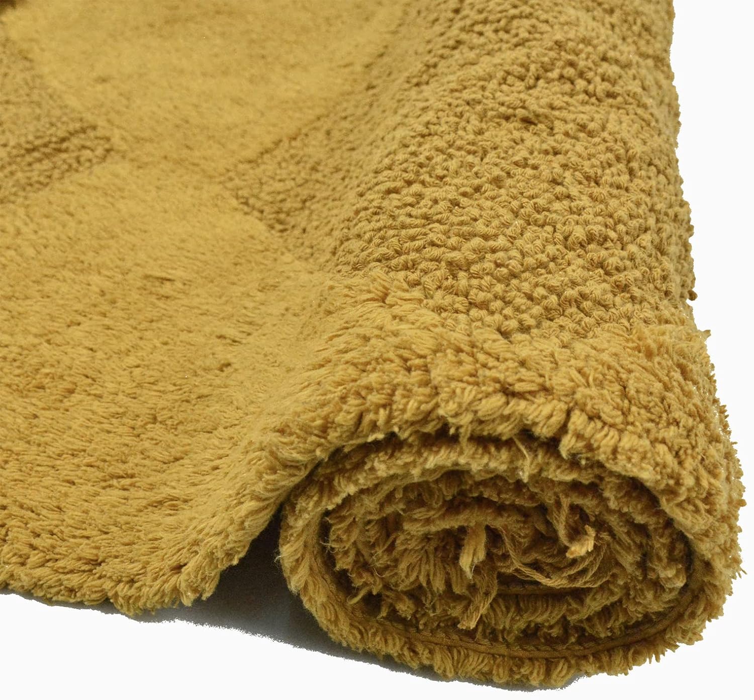 Alfombras de baño bohemias de color mostaza con borlas, alfombra de baño de algodón tejida a mano con alfombra antideslizante, decoración de baño