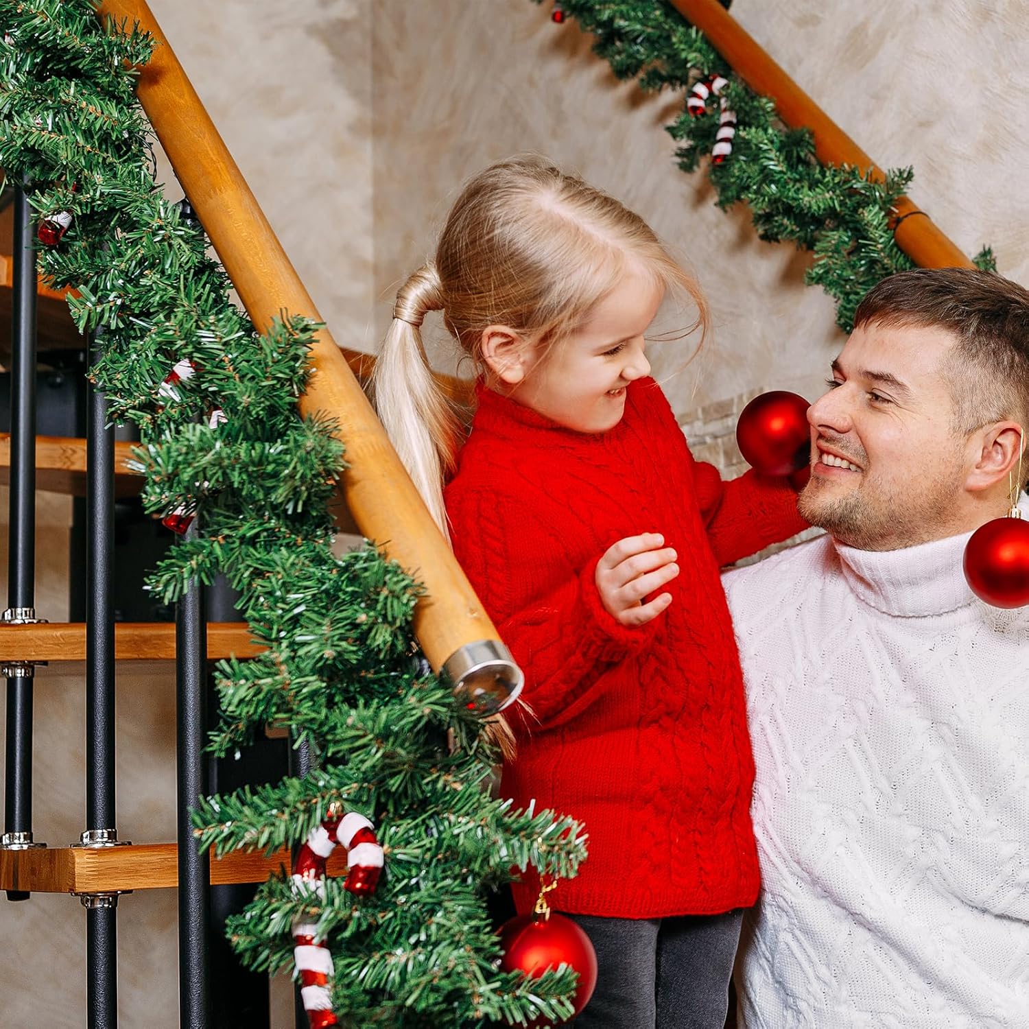 30 lazos de guirnalda de Navidad, agujas de pino artificiales, tallos de vegetación flexibles, lazos decorativos para árbol de vacaciones, fiestas,