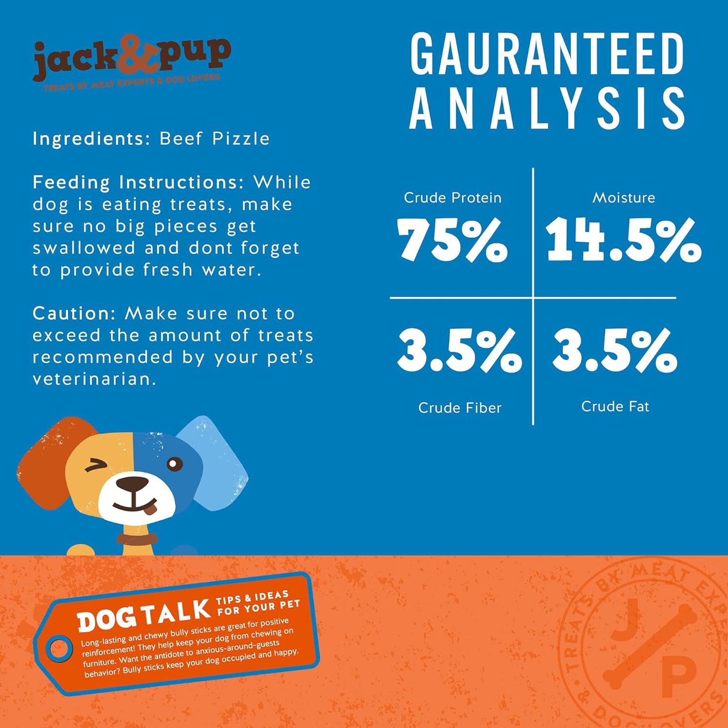 Jack&Pup – Palitos masticables de alta calidad de 6 pulgadas de grosor para perros medianos, palitos de matón para perros pequeños, palitos de matón
