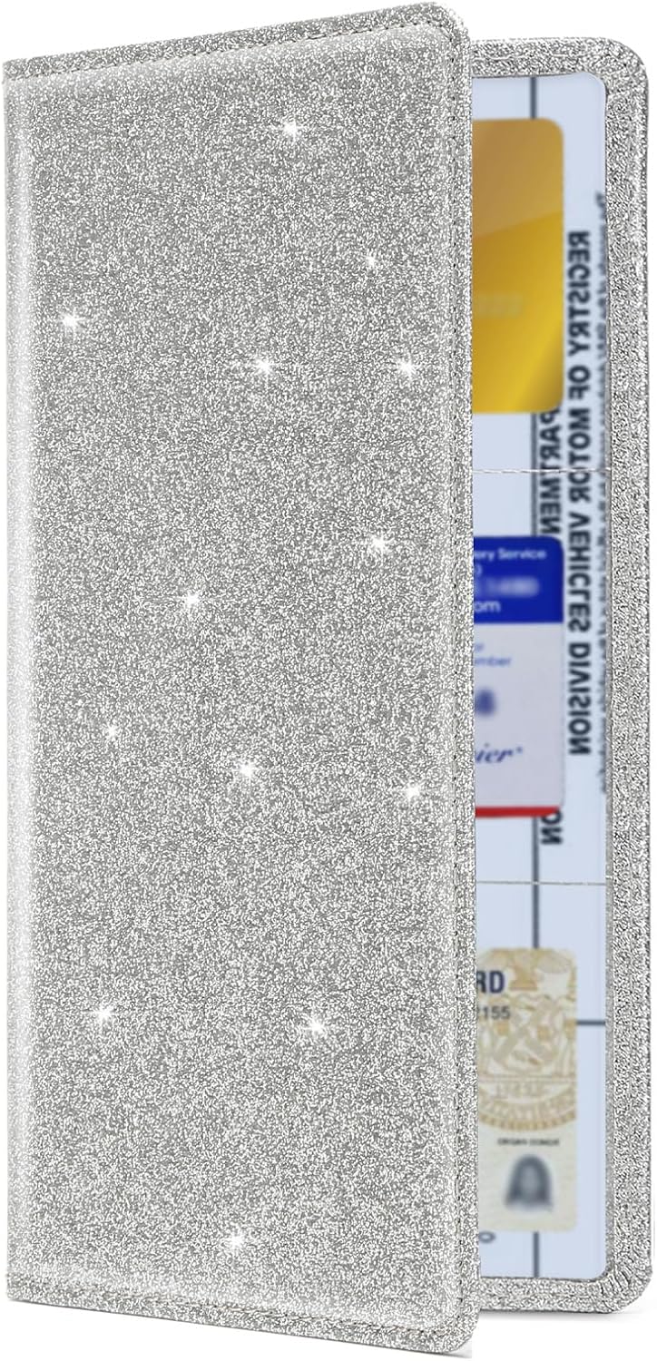 Soporte para tarjetas de registro y seguro de automóvil organizador de guanteras para automóvil, cartera de documentos, carpeta manual de cuero,