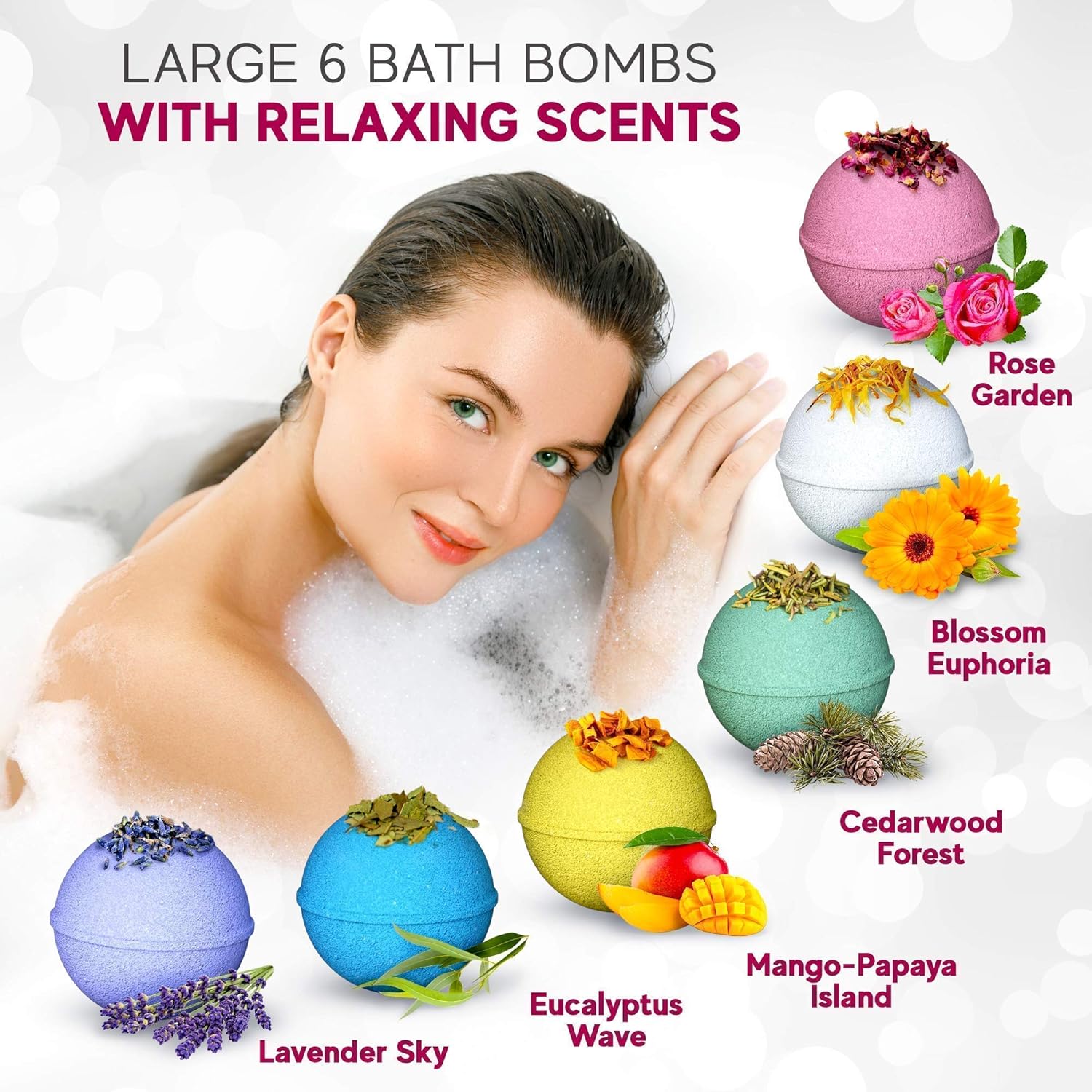 Handmade Organic Bath Bombs Gift Set For Women All Natural with Epsom Salt Relaxation Dead Sea Salt – Natural and Safe Bath Bombs Kit for Kids Her