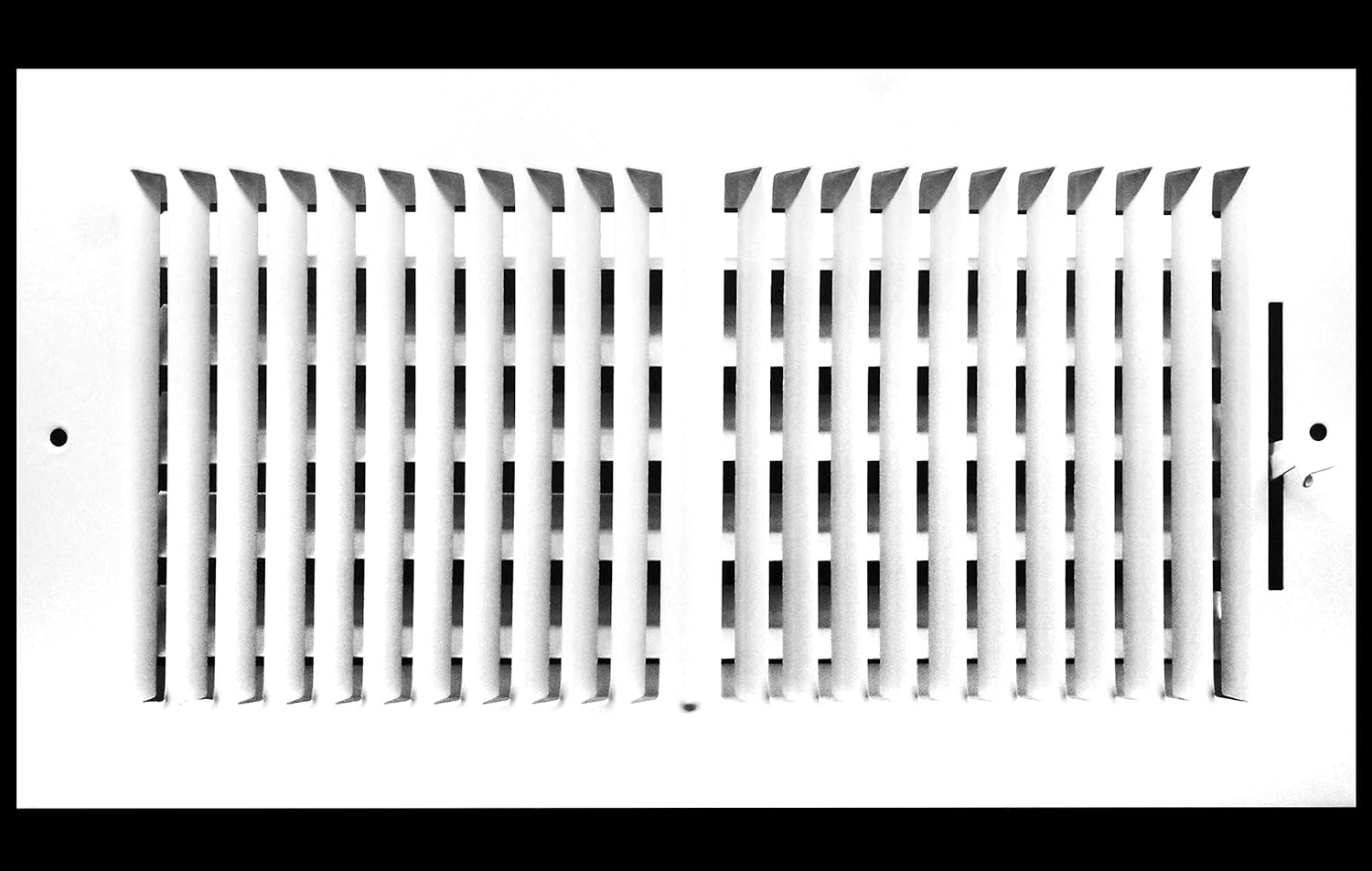 Rejilla de suministro de aire vertical de 2 vías de 30,5 cm x 20 cm – Tapa de ventilación y difusor – Cara plana estampada – Blanco. Dimensiones