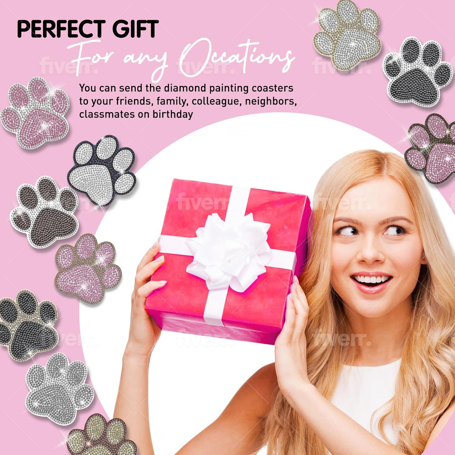 10 posavasos de pintura de diamantes  Posavasos de arte de diamante  Pintura de diamante de pata de perro  Regalo perfecto para amantes de perros,