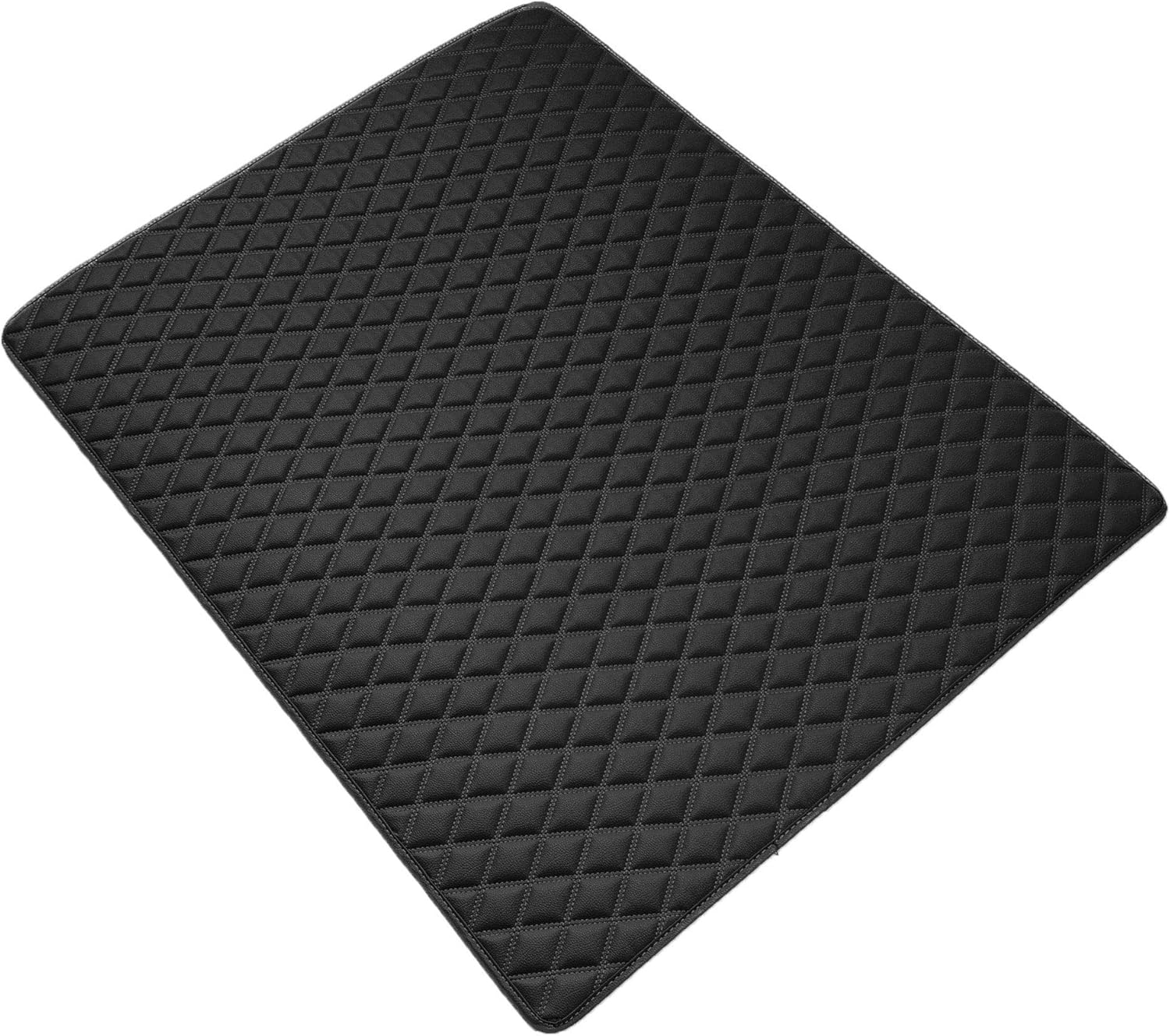 FH Group Deluxe, piel sintética, patrón de diamante, forro de carga de 32 pulgadas, abeto universal para automóviles, camiones y SUV (negro) F16501