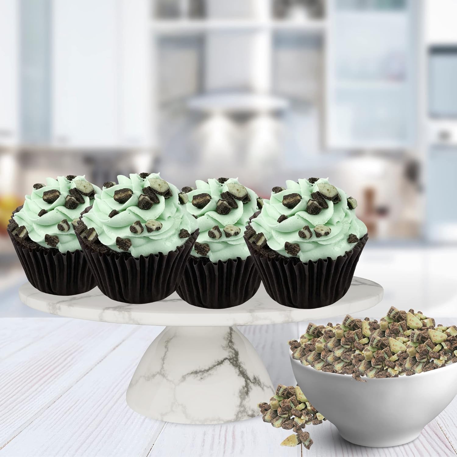Chips de Navidad para hornear, sabor a crema de menthe, adornos para galletas, cupcakes y pasteles, bolsas a granel, paquete de 2