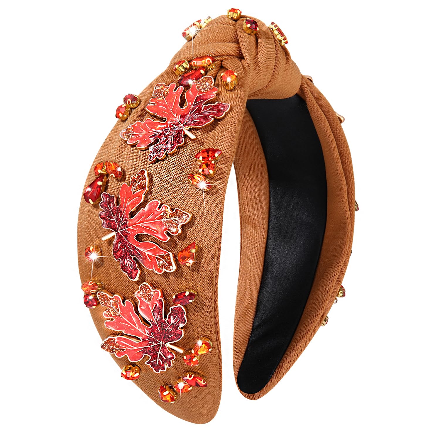 NVENF Diadema de Acción de Gracias para mujer, con cuentas de pavo, accesorios de otoño, diadema con perlas y diamantes de imitación, diadema