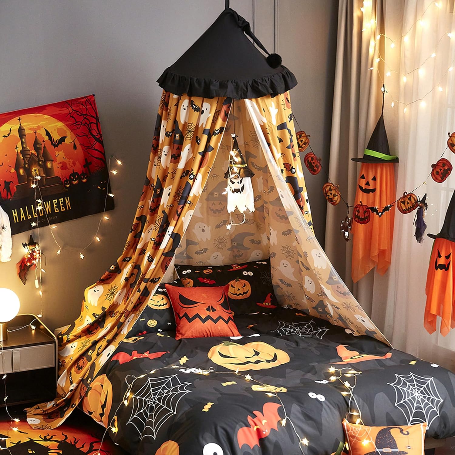 Toldo decorativo para cama de niños, estilo sombrero de princesa, cúpula de ensueño, toldo para decoración de habitación de niñas, castillo, toldos
