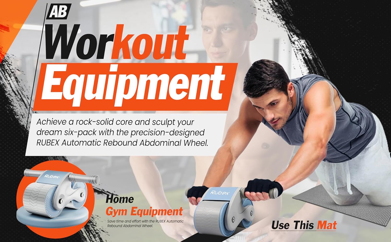 Ab Roller Wheel Ab Workout Equipment Ab Exercise Equipment Workout Equipment Home Gym Equipment Ab Machine for Men Women for Abdominal & Core