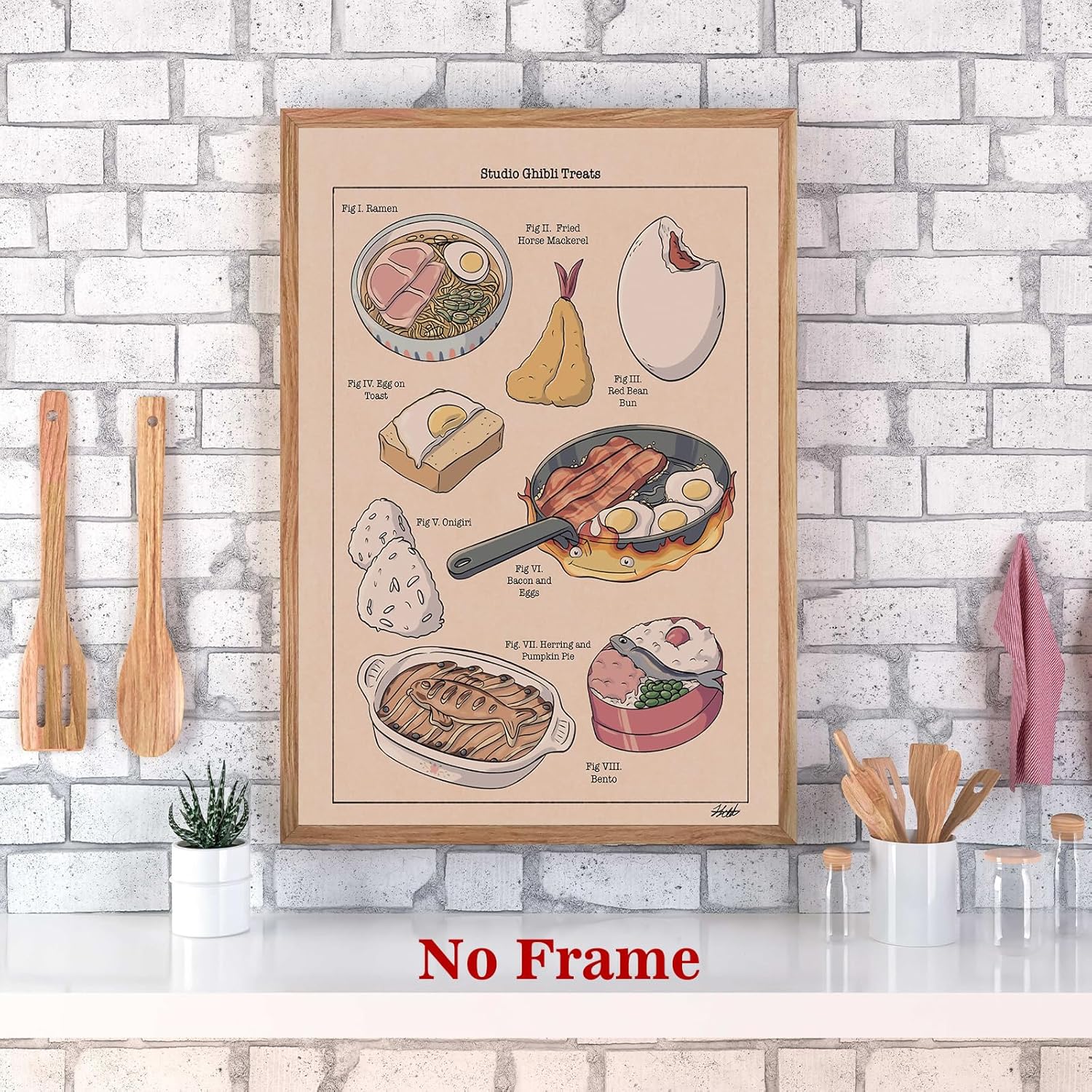 Studio Ghibli Painting – Lienzo decorativo para pared, diseño de pastel de calabaza, imágenes de anime japonés, arte moderno de comida beige,