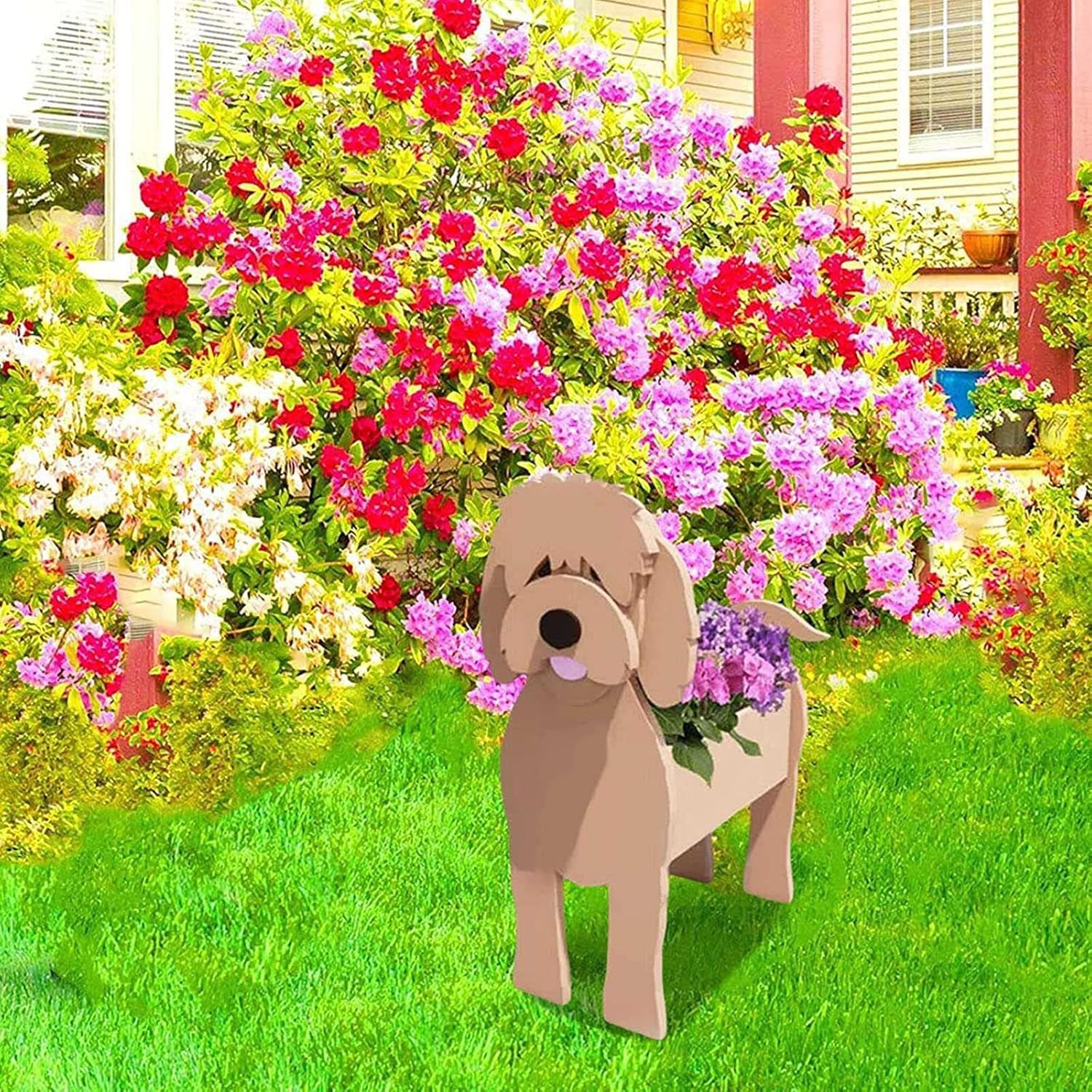 Maceta para perros, maceta de PVC con forma de dibujos animados para interiores, oficina, exterior, decoración de jardín, regalo