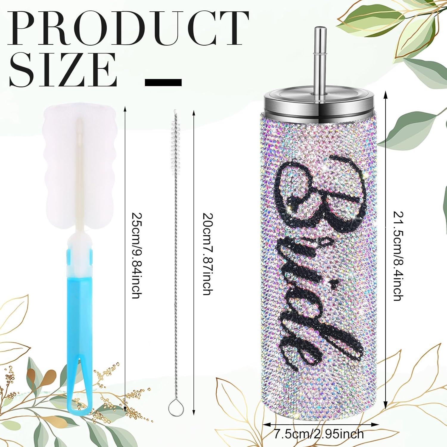 Vaso aislado con diamantes brillantes para novia, de 20 onzas, con popote y tapa, regalos de despedida de soltera, regalos de boda para novia,