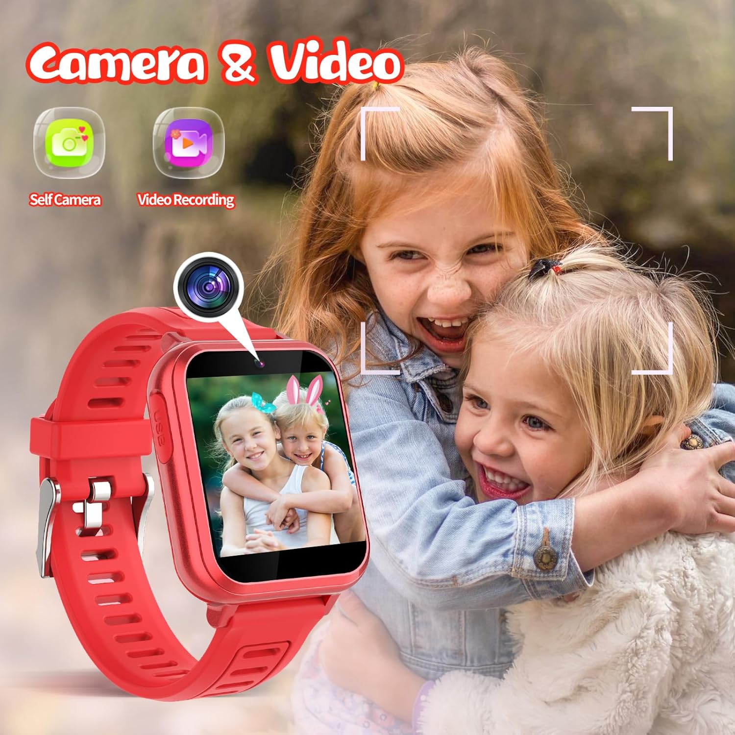 Reloj inteligente para niños, regalo para niñas de 5 a 12 años, 24 juegos de rompecabezas, pantalla táctil HD, relojes para niños con cámara MP3,