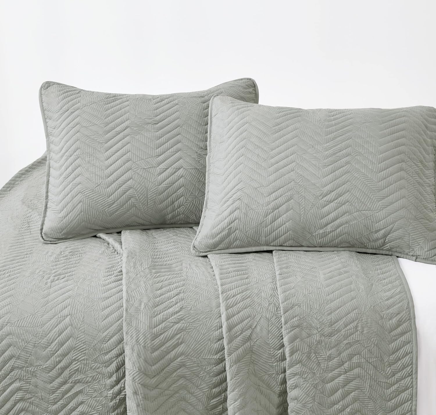Chezmoi Collection Weaver – Juego de edredón de 3 piezas, tamaño King, color gris, de microfibra suave aplastada, ligera, colcha reversible