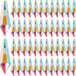 50 colgantes de prismas de carámbano de cristal de 1.496 pulgadas, candelabros de carámbanos, colgantes de cristales, colgantes, lámpara de gotas, 50 colgantes de prismas de carámbano de cristal de 1.496 pulgadas, candelabros de carámbanos, colgantes de cristales, colgantes, lámpara de gotas,