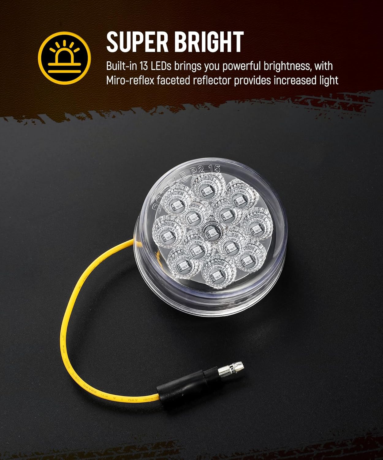 Partsam 10 luces de marcador LED redondas de 2.5 pulgadas, luces laterales rojas a luces auxiliares azules para remolque, camión, camioneta,