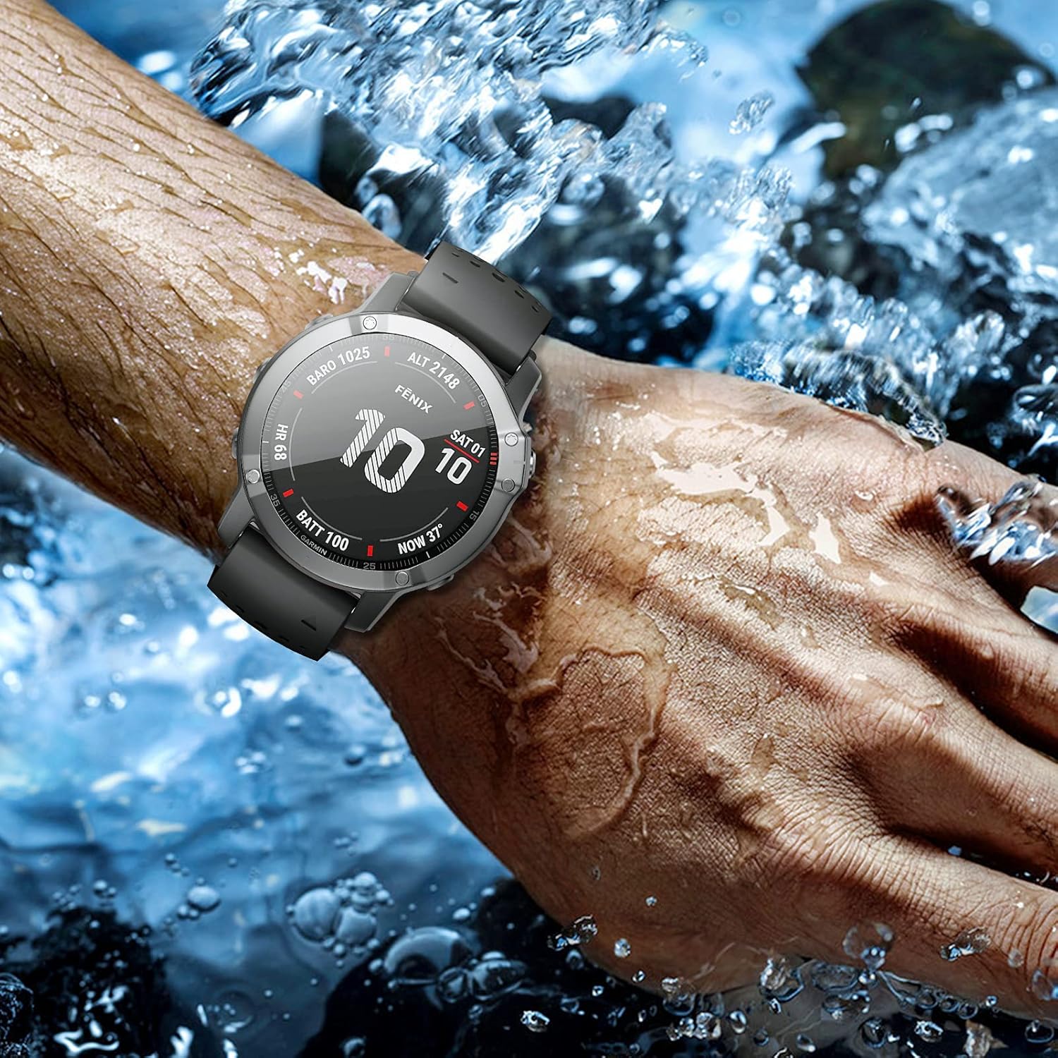 NotoCity Correa de repuesto para Fenix 5X Fenix 7X Sport Silicone Watch Band 1.024 in para Fenix 6X6X Pro5X PlusTactix 7 ProEnduro 2Fenix 3Descent