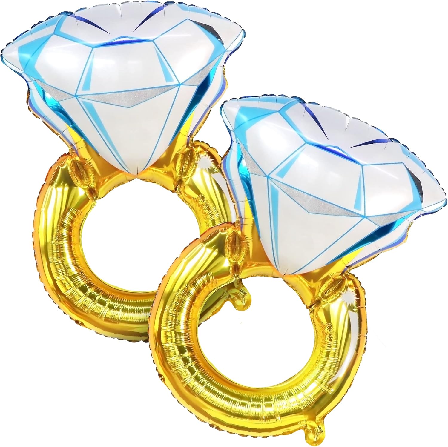 KatchOn, Cartel con purpurina, dorado, con el texto en inglés “He Put A Ring On It” con bonito globo de anillo de diamantes, paquete de 2 globos de