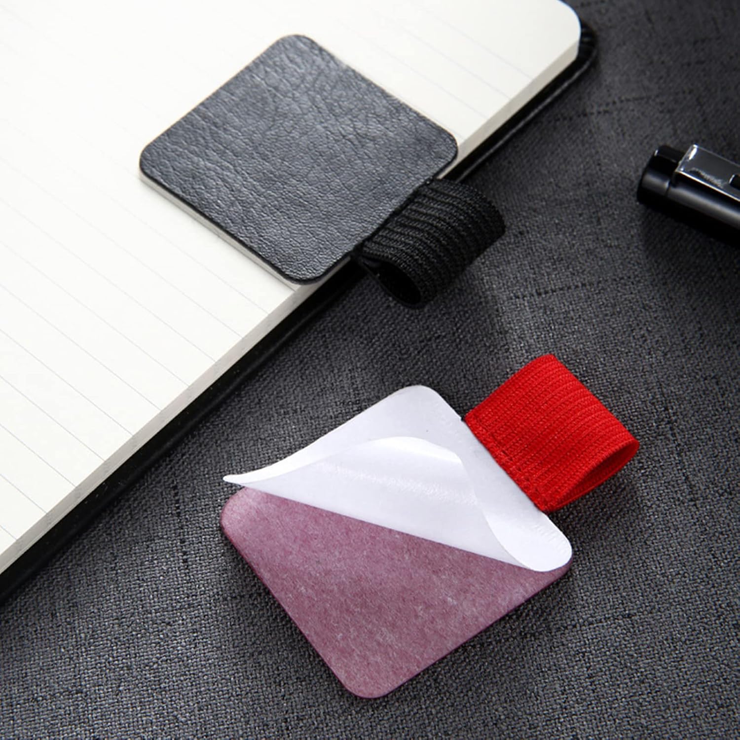 Práctico sostenedor de la pluma para el diario de la pluma de la pluma autoadhesivo lazo con elástico para mujeres hombres 5 kit lápiz lápiz