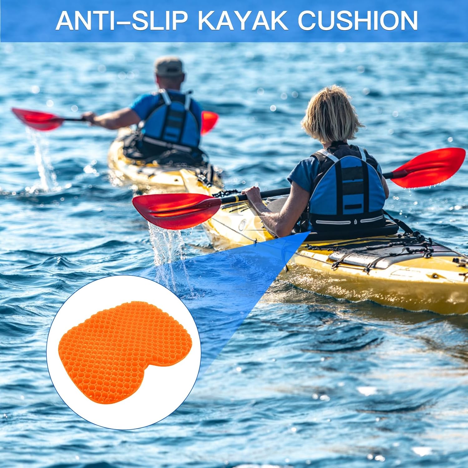 Cojín antideslizante para asiento de kayak, almohadilla de asiento gruesa para silla de kayak, cojín de asiento de deportes acuáticos, impermeable,