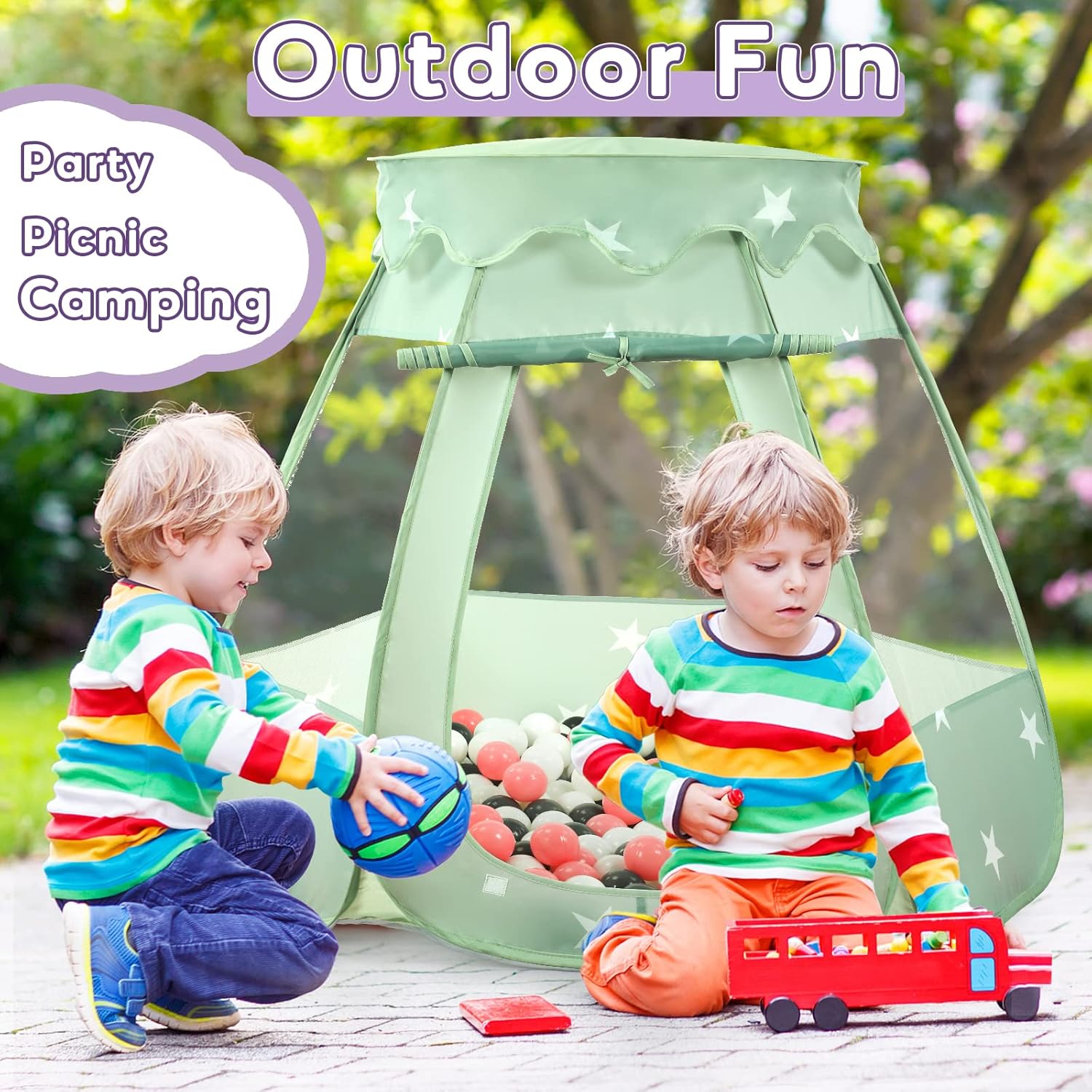 Wilhunter – Alberca de pelotas para niños pequeños con 150pelotas, tienda de campaña desplegable, casa de juegos para interior y exterior con bolsa