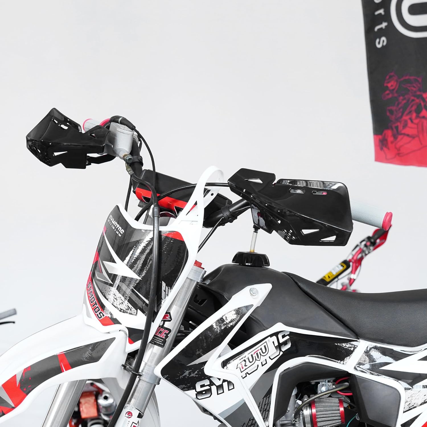 JIAYAN 78 ” 0.866 in Dirt Bike Handguards, Manillar Protector de Mano con Soporte CNC Par para Motocross ATV SX SXF EXC XCW KLX KX LTR TRX – Negro