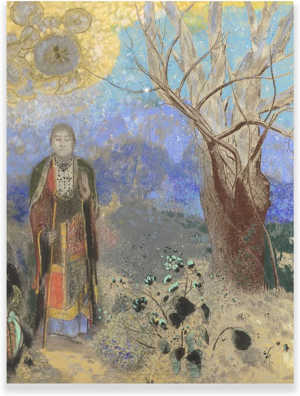 Odilon Redon – Lienzo decorativo para pared, póster de Buda para decoración de pared, budismo zen para sala de estar, baño, hogar, famosas