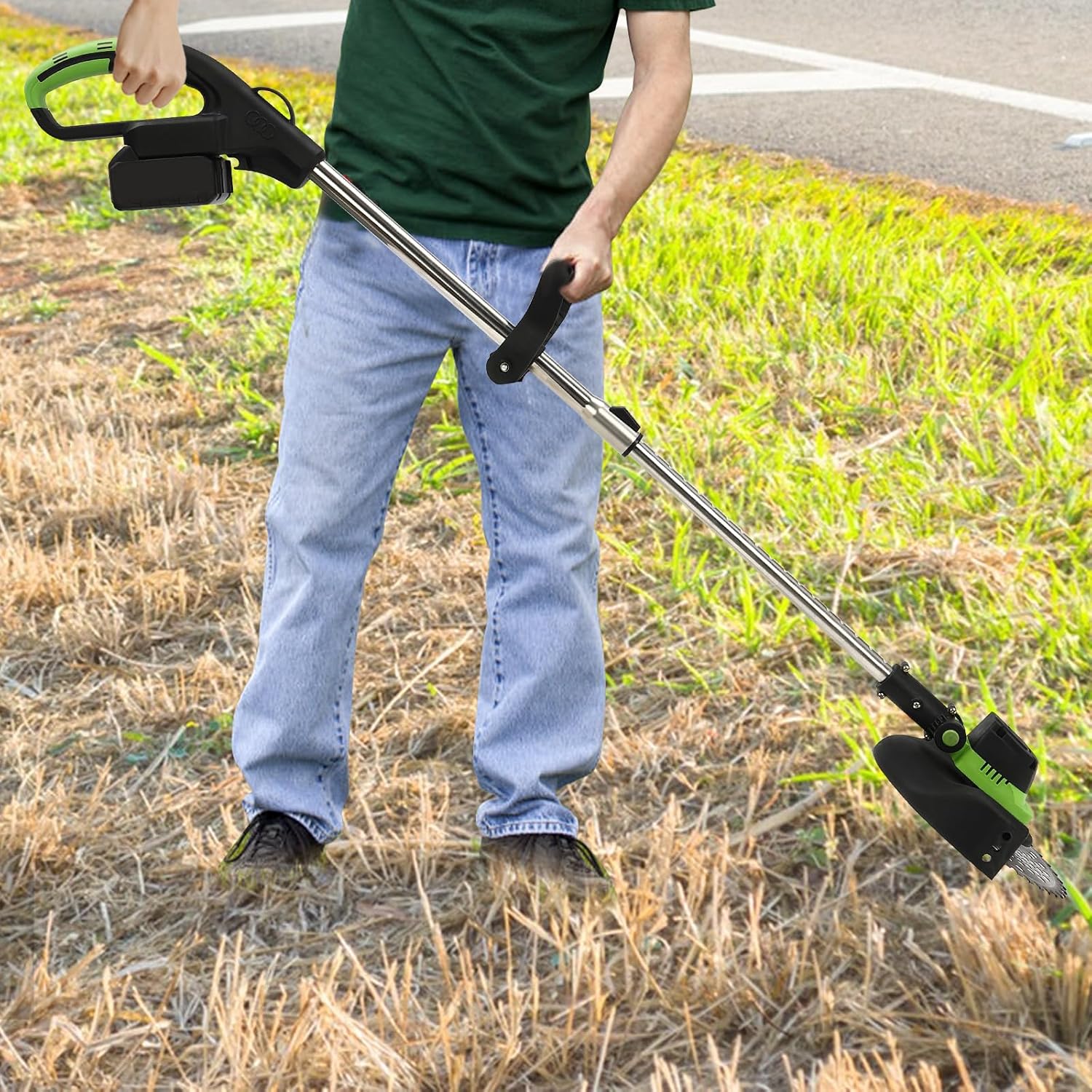 Cortadorabordeadora de césped inalámbrica de 7.87 pulgadas, funciona con pilas, para el cuidado del césped, el trabajo en el patio (2 baterías y