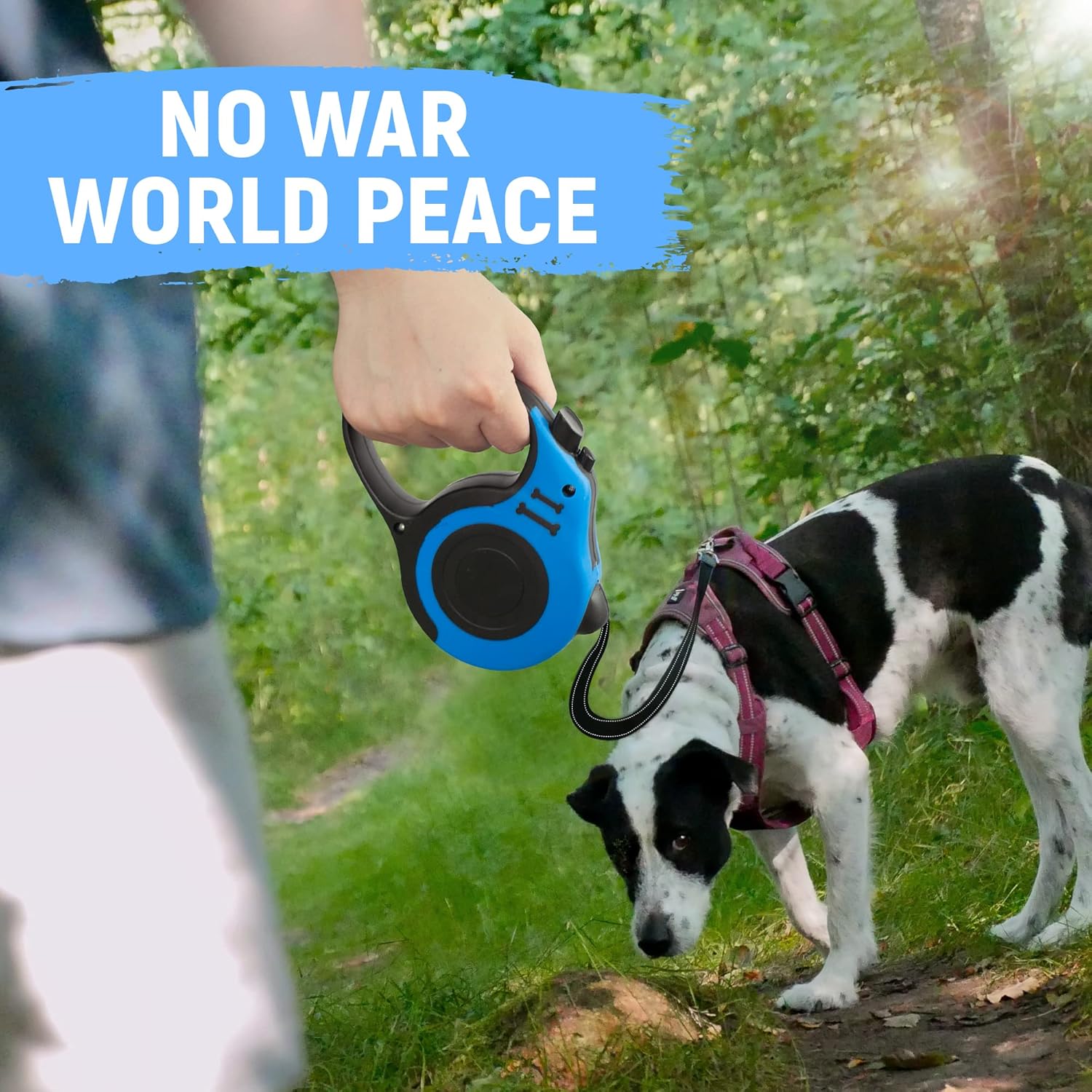 LIEVUIKEN Correa retráctil para perro, cinta telescópica automática para perros, cinta para mascotas de 1016 pies, duradera y cómoda, con cuenco