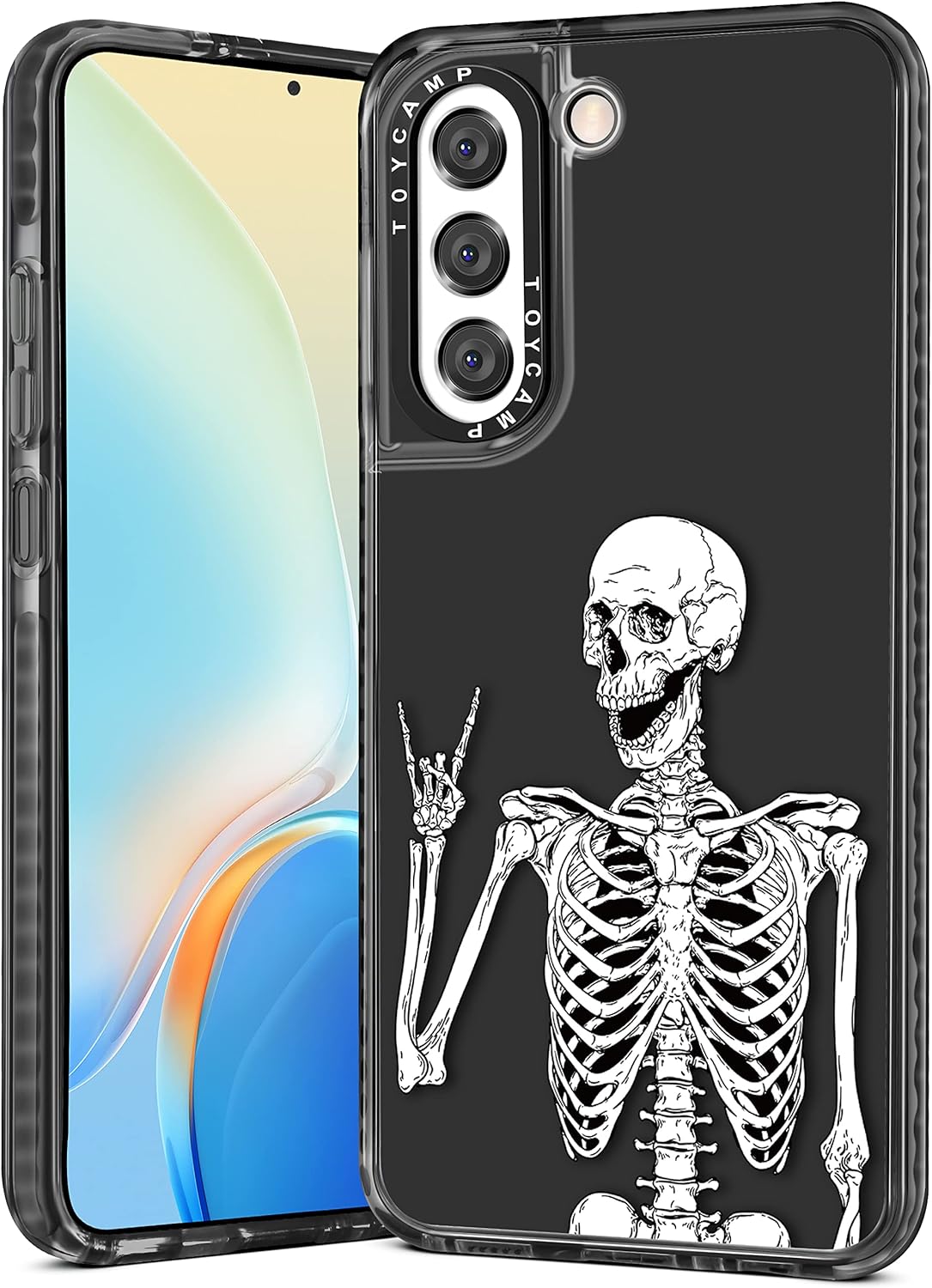 Toycamp Funda para Samsung Galaxy S21 Plus, bonito diseño divertido de esqueleto de calavera para mujeres, niñas, niños y adolescentes para Galaxy