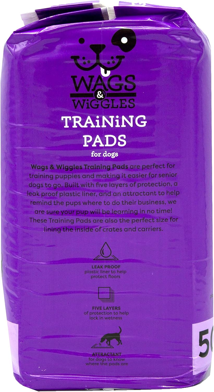 Wags & Wiggles FF9573PCS4 – Almohadillas de entrenamiento para perros, 50 unidades, paquete de 4 unidades, almohadillas de entrenamiento para perros