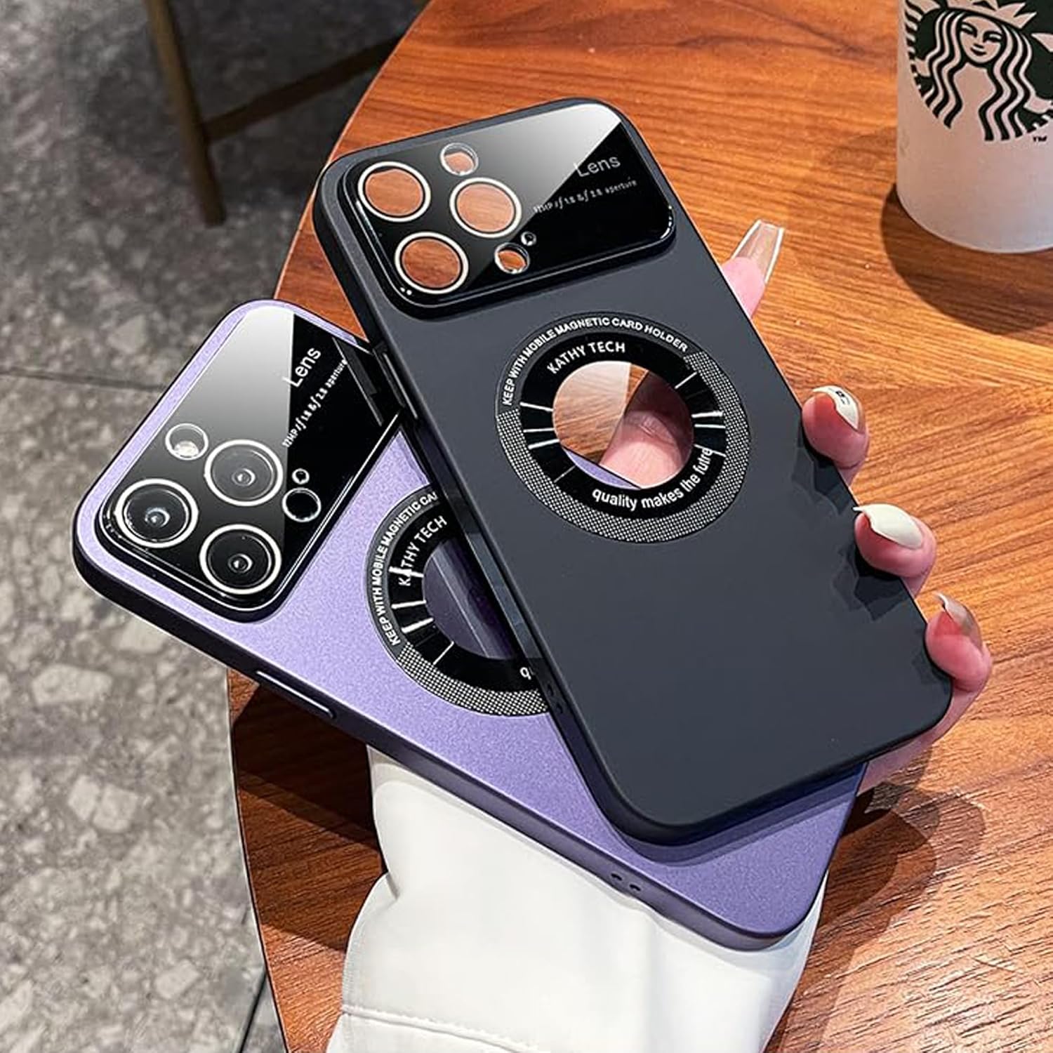 Funda para iPhone 11 de 6.1 pulgadas 2019, diseño de ventana grande, PC duro integrado de lujo protector de lente de cámara de protección completa