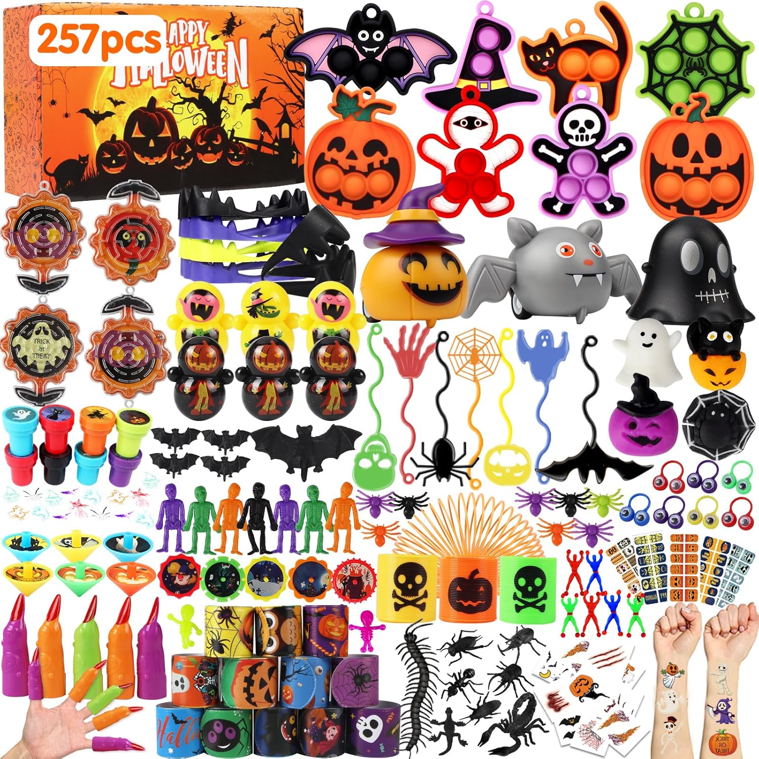 Recuerdos de fiesta de Halloween para niños, juguetes de Halloween a granel, rellenos de bolsas de regalos de Halloween, recuerdos de Halloween para