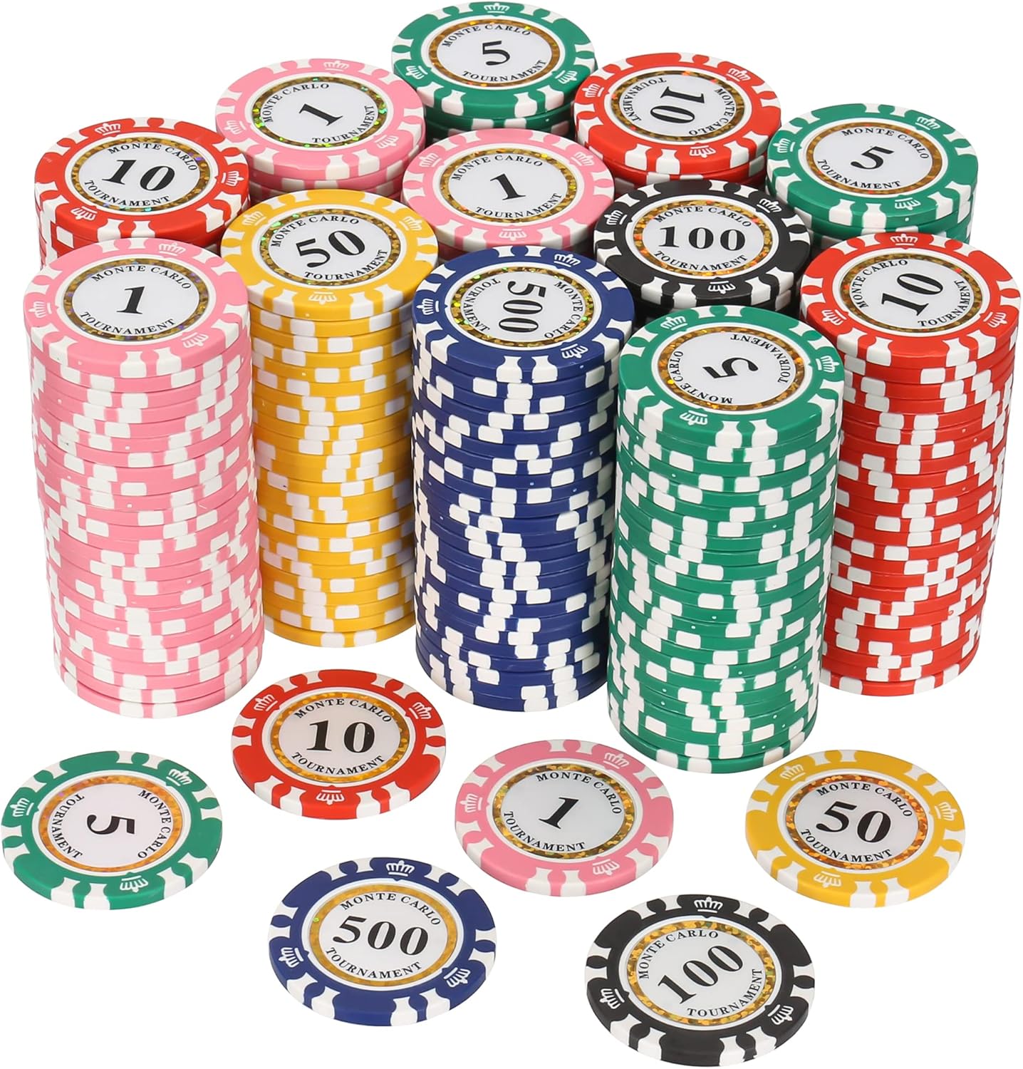 LUOBAO Fichas de póquer numeradas prémium para juego de mesa de cartas, para Texas Hold’em, Blackjack, Club de cartas o juegos de póquer nocturno