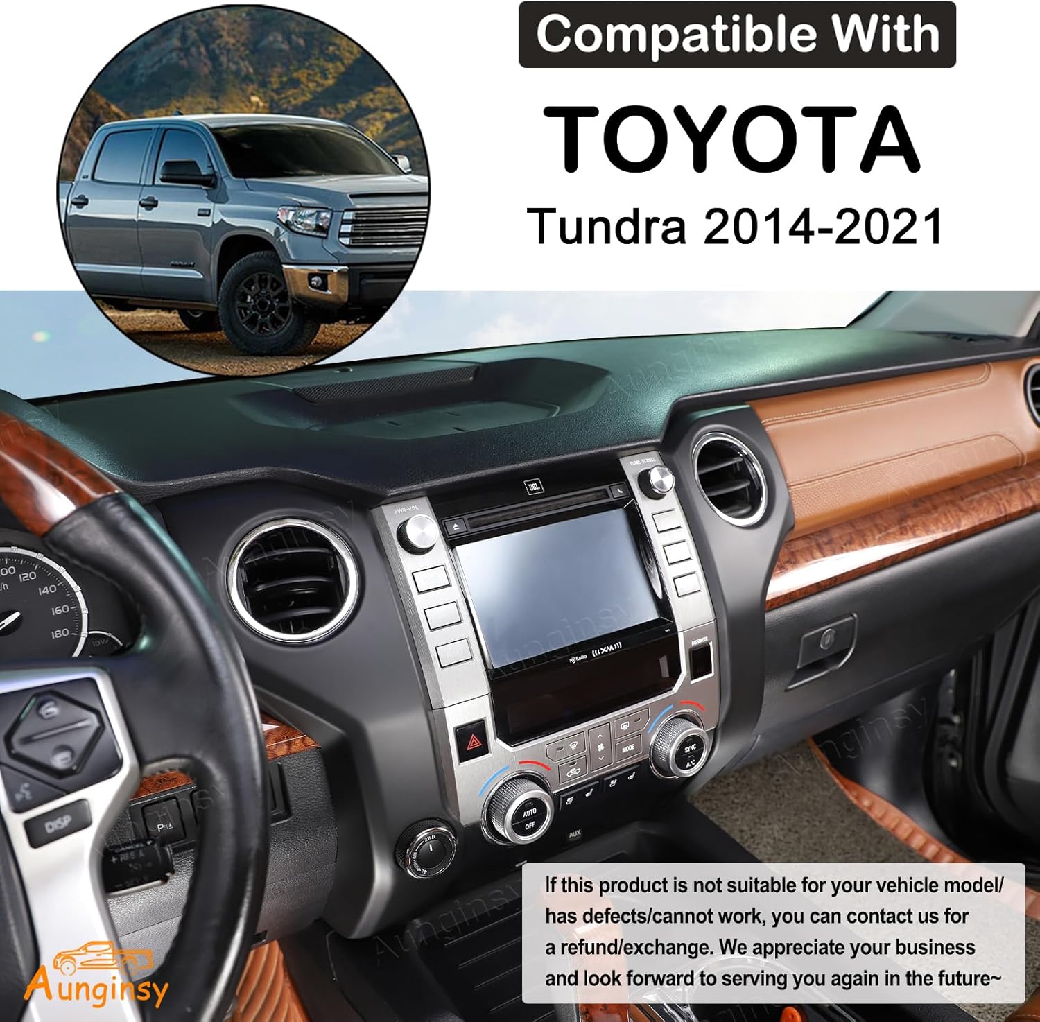 Cubierta de salida de aire para consola central de automóvil, compatible con Toyota Tundra 2014-2021, consola central, panel de aire acondicionado,