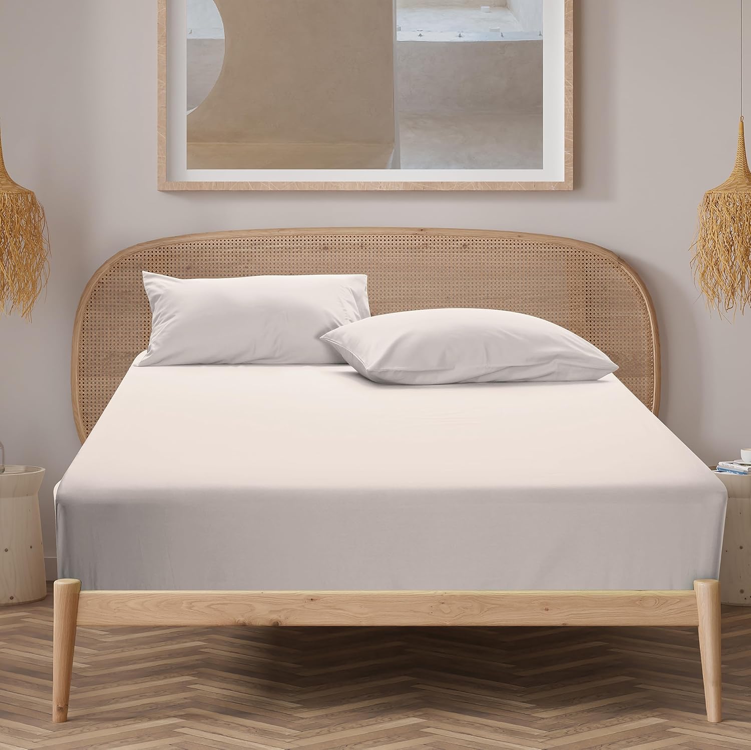 Zaizaihome Sábana bajera ajustable 100% de algodón egipcio tamaño Queen, sábana inferior de 800 hilos, lujosa y suave, calidad de hotel, sábana
