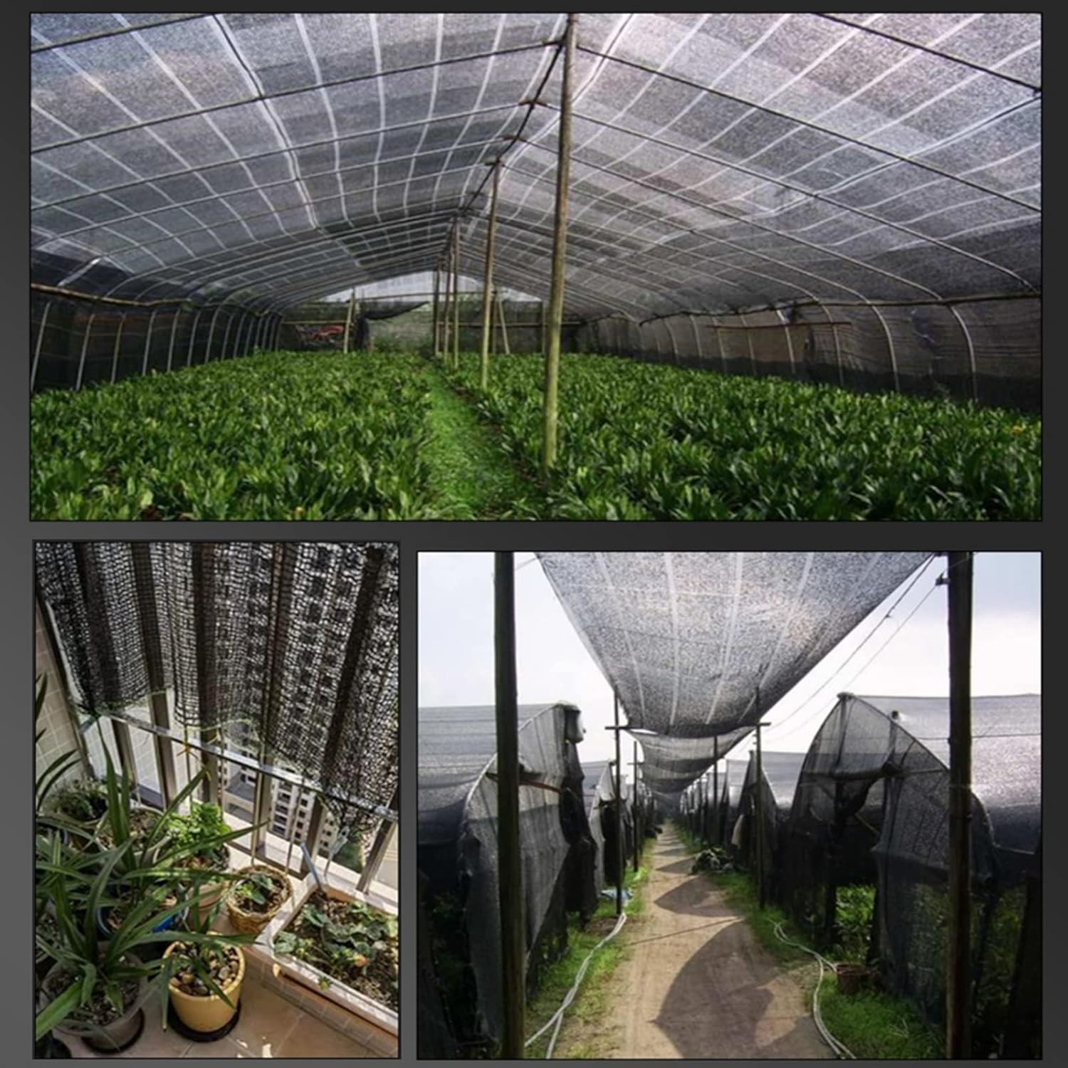 Paño de sombra negro con bloqueo solar, red de sombra resistente de 20 pines, vela transpirable, red de sombra de protección contra el calor, tela