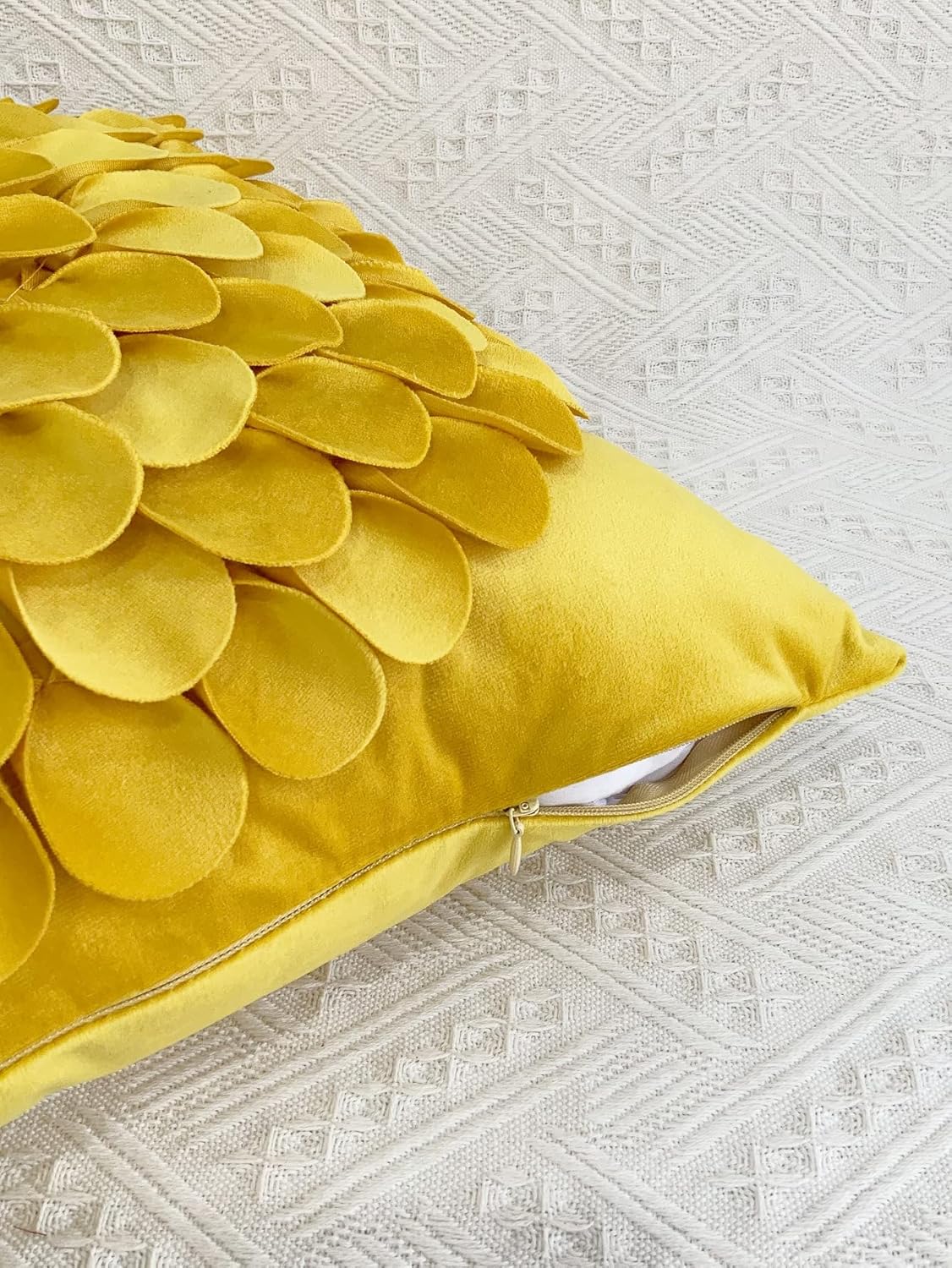 QWINEE Funda de almohada decorativa hecha a mano con flores 3D, fundas de cojín decorativas, cuadradas, regalo para el hogar, sofá, coche, cama,