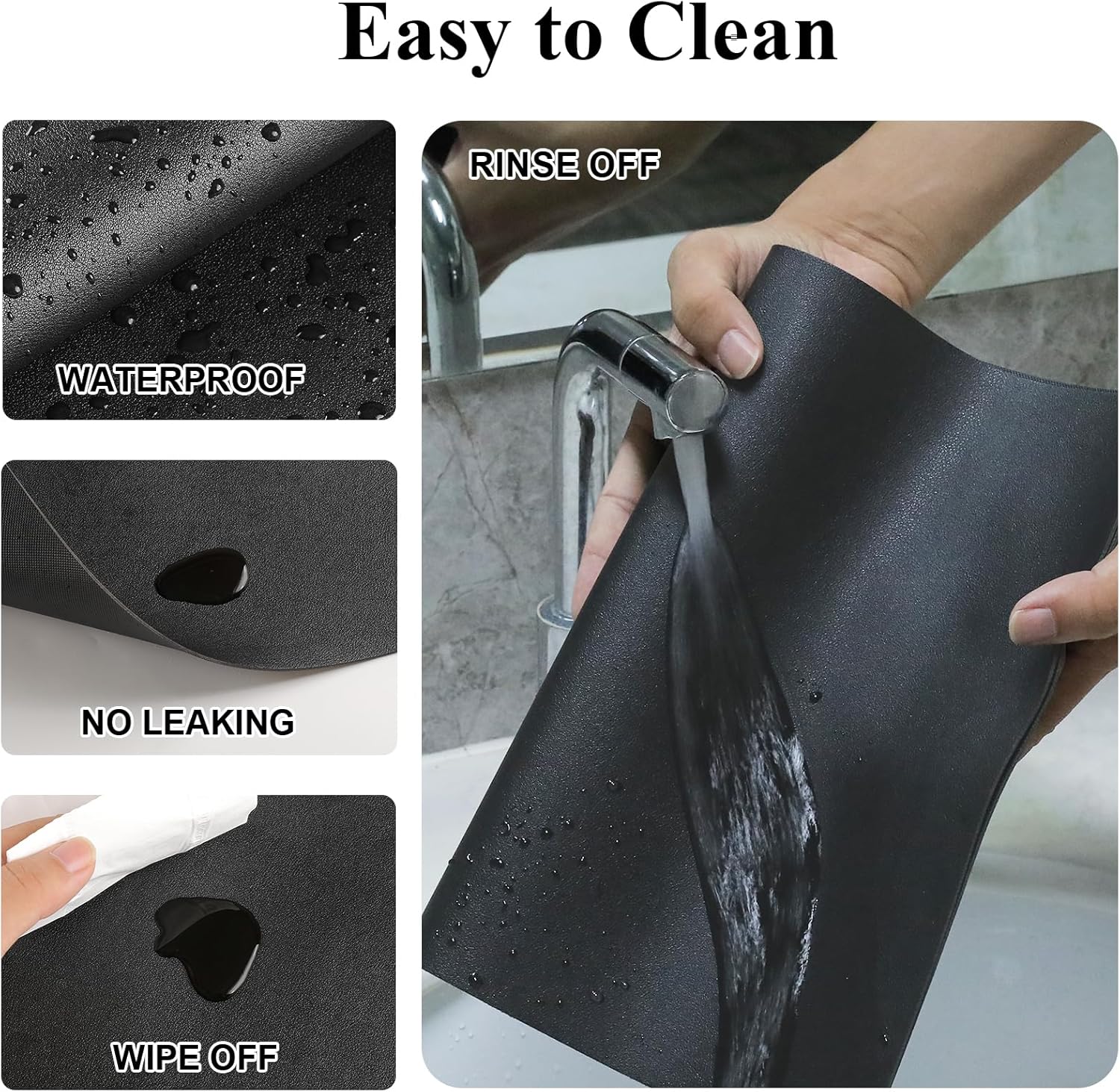 SHACOS Juego de 6 manteles individuales de piel sintética resistentes al calor para mesa de comedor, antideslizantes, lavables, para cocina, mesa de